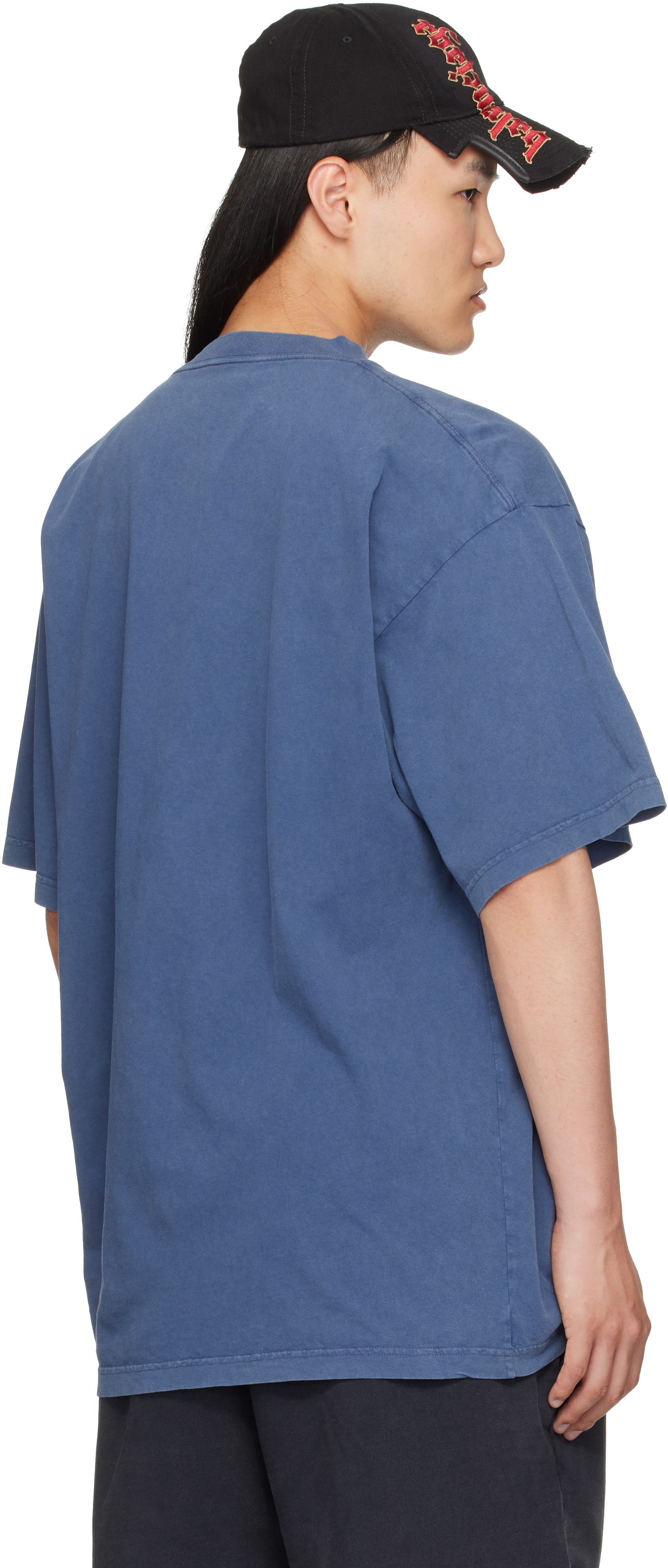 Balenciaga: ブルー Twisted Tシャツ | SSENSE 日本