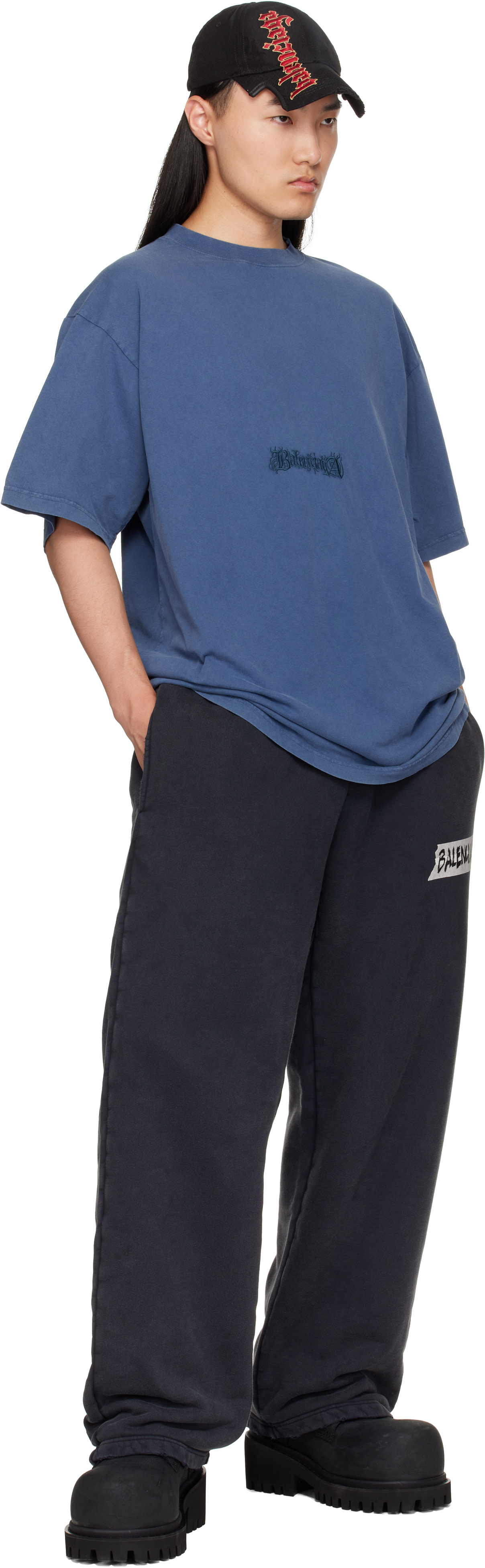 Balenciaga: Blue Twisted T-Shirt | SSENSE Switzerland