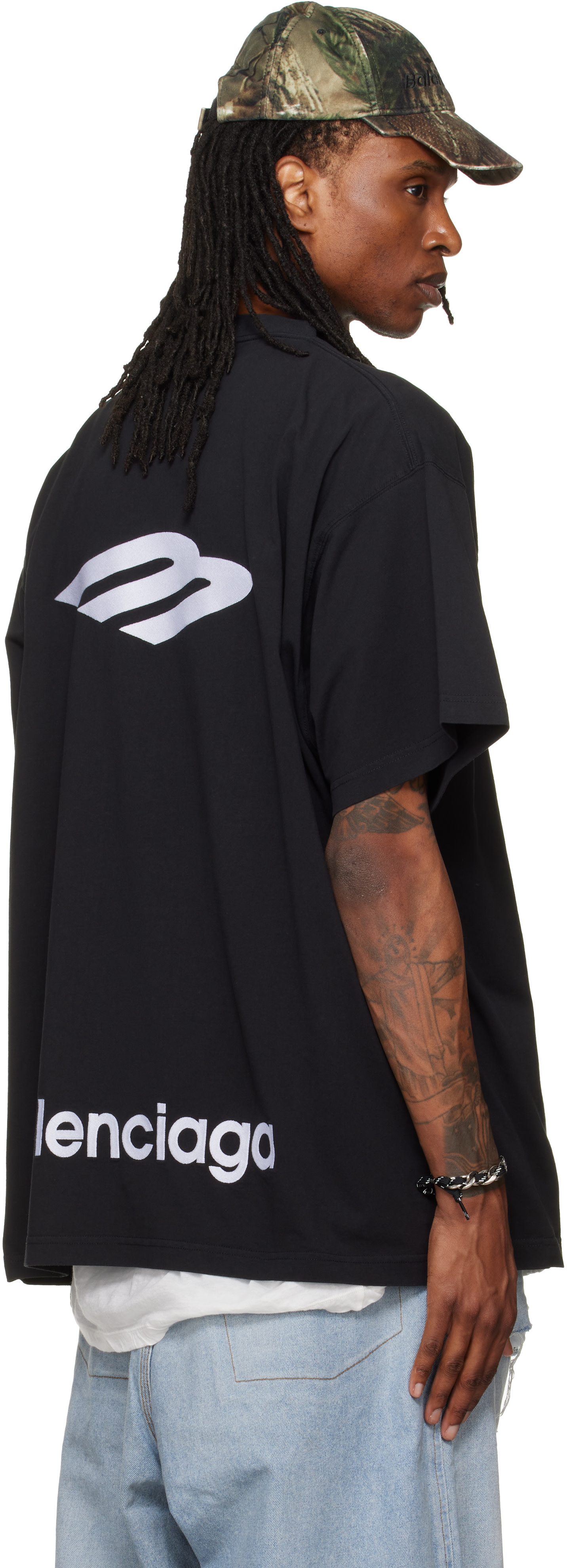 Balenciaga: ブラック オーバーサイズ Tシャツ | SSENSE 日本