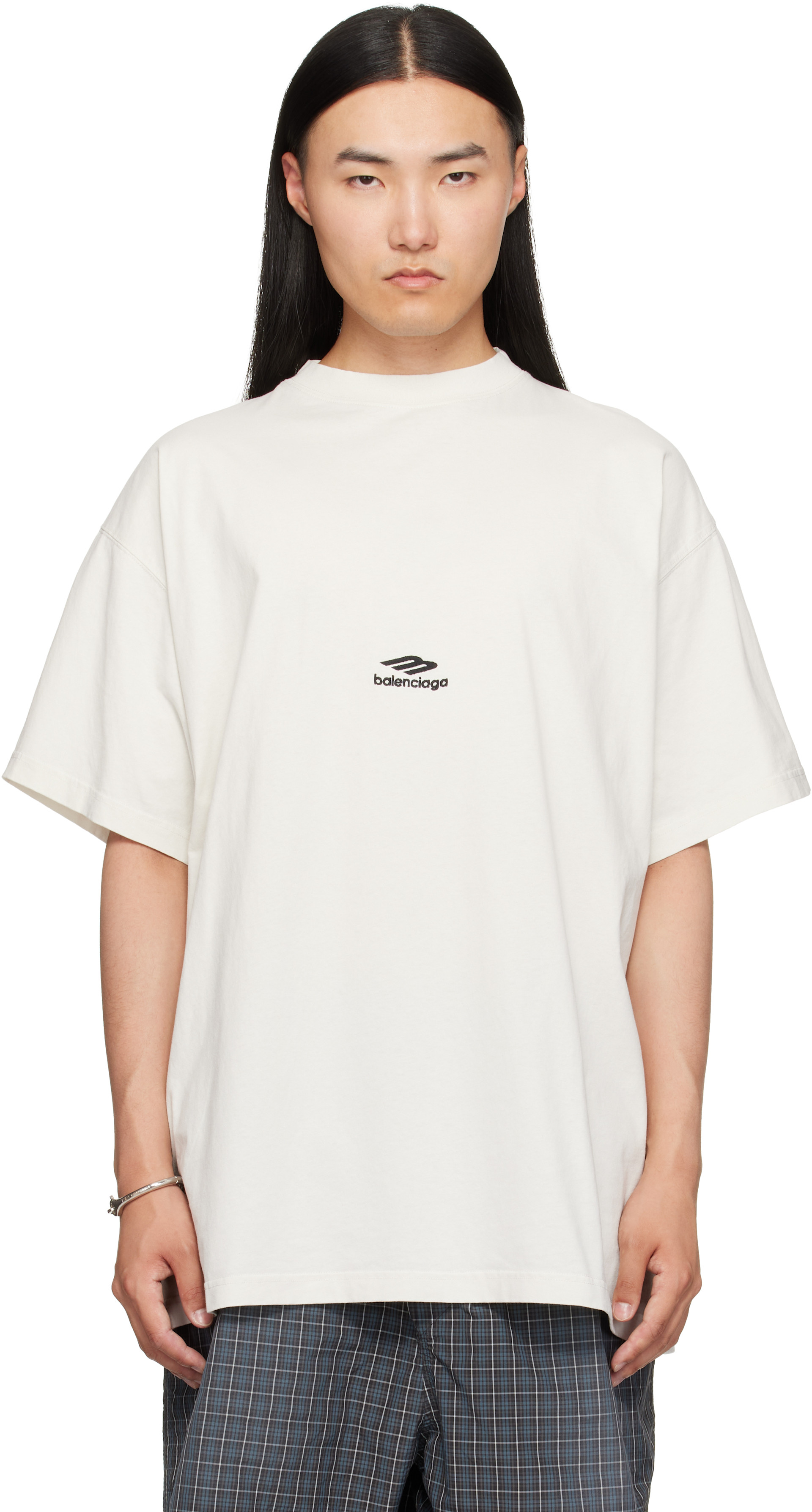 Balenciaga: オフホワイト オーバーサイズ Tシャツ | SSENSE 日本
