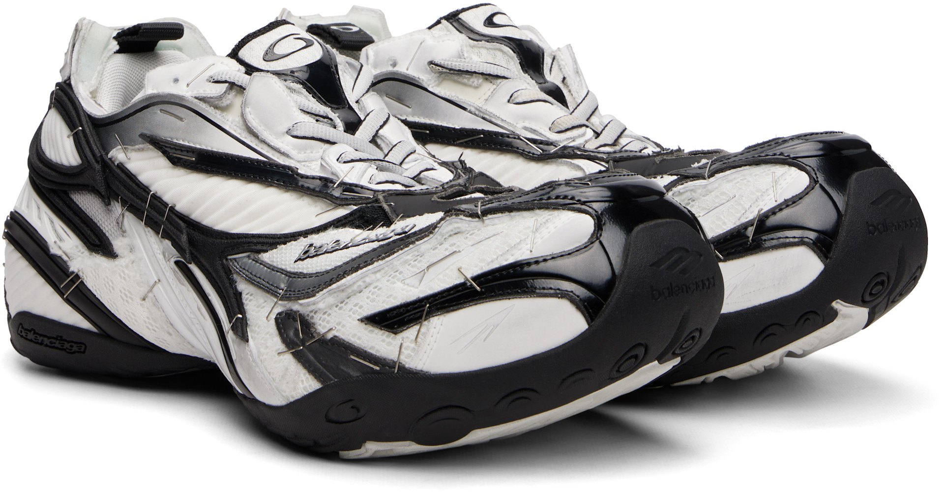 Balenciaga: ホワイト＆ブラック Soleless スニーカー | SSENSE 日本