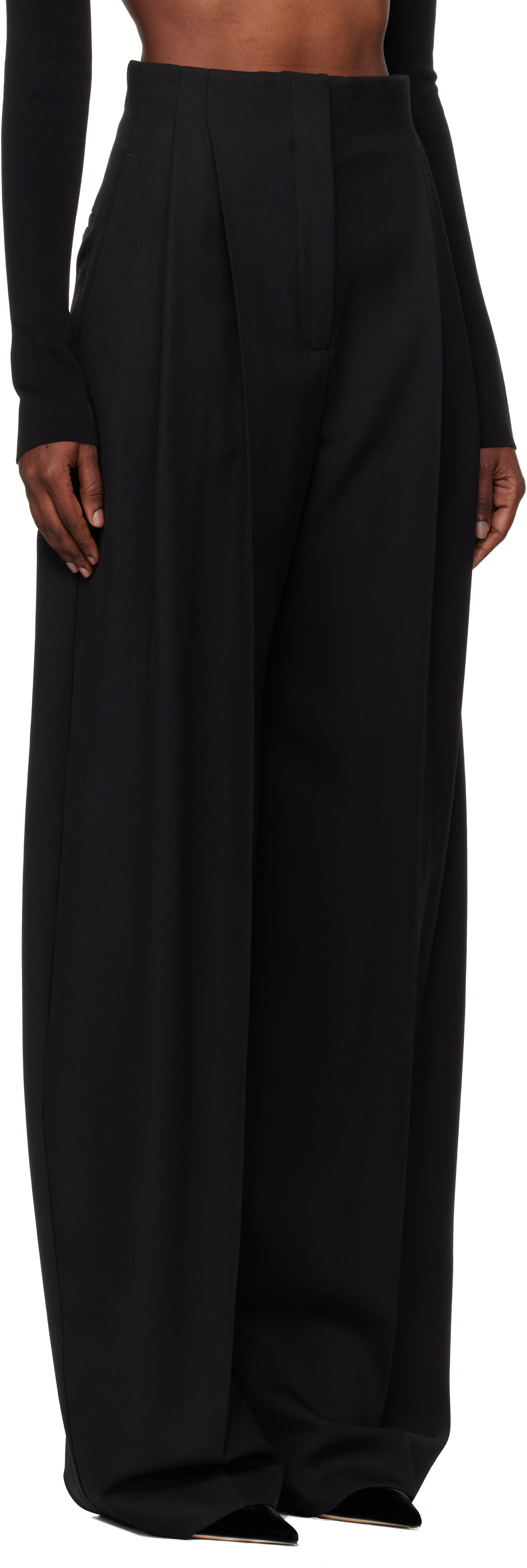 Mugler - Pantalon ample noir à plis