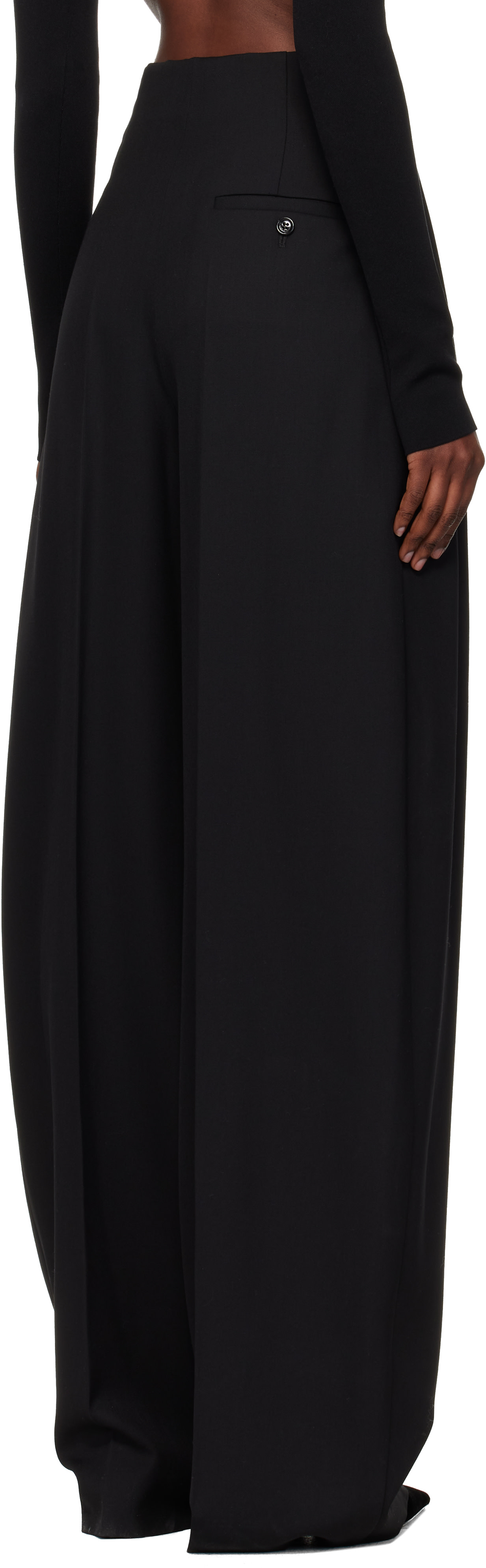 Mugler - Pantalon ample noir à plis