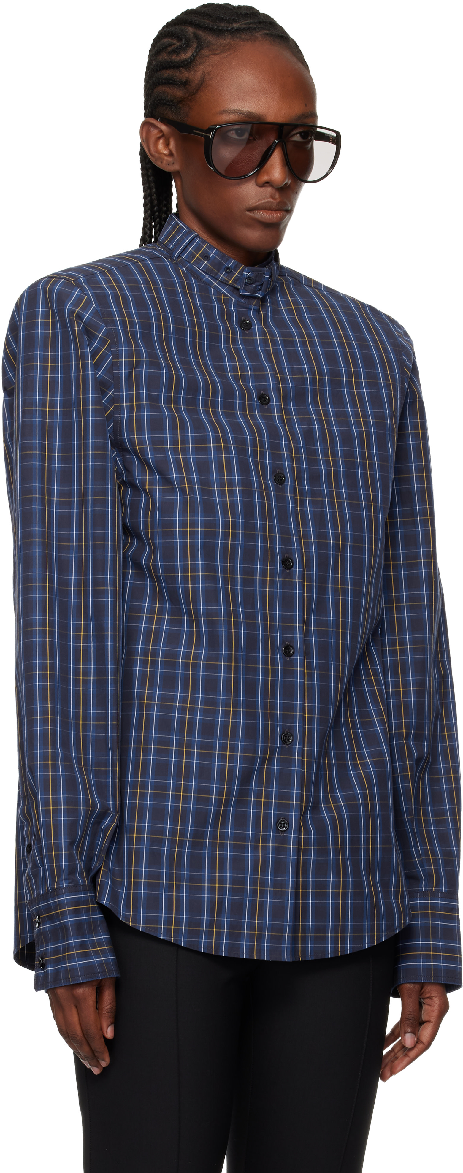Mugler - Chemise Power bleue