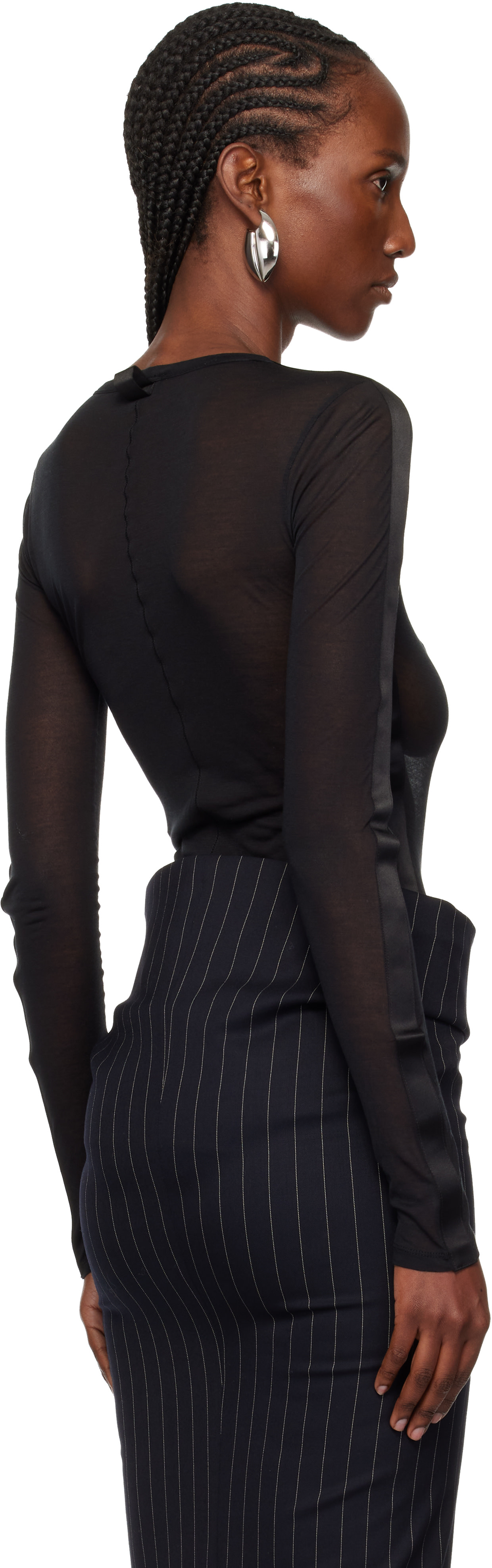 Mugler - Justaucorps de style smoking noir