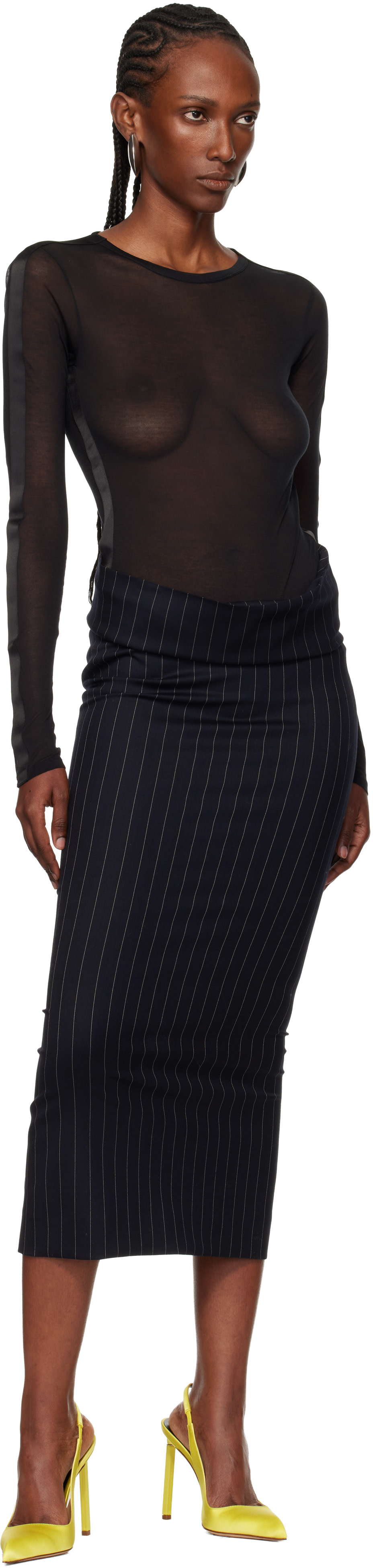 Mugler - Justaucorps de style smoking noir