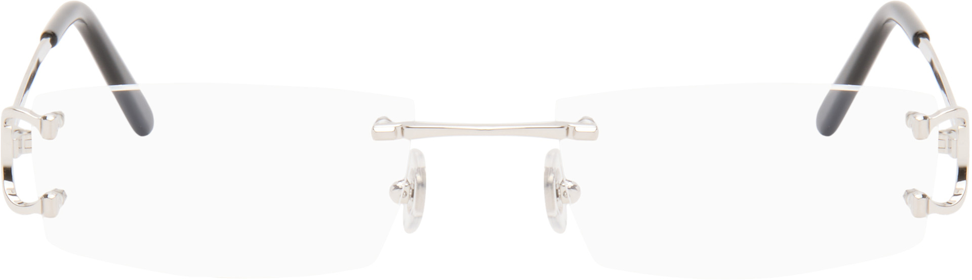 Cartier - Lunettes rectangulaires percées argentées