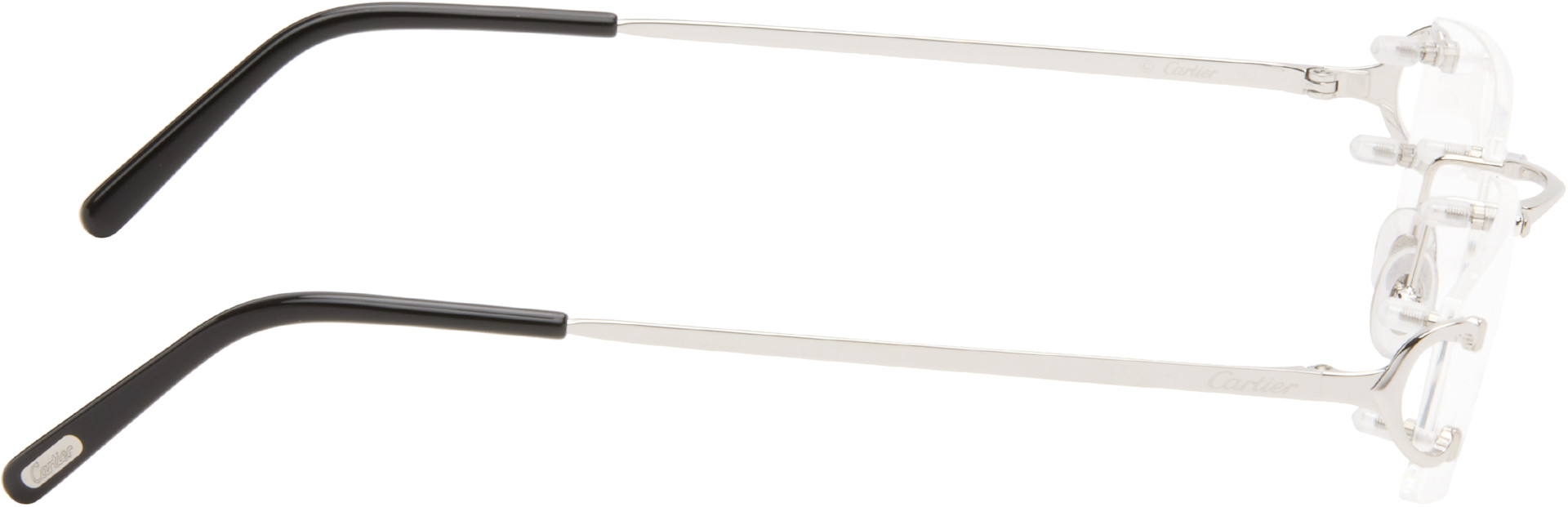 Cartier - Lunettes rectangulaires percées argentées