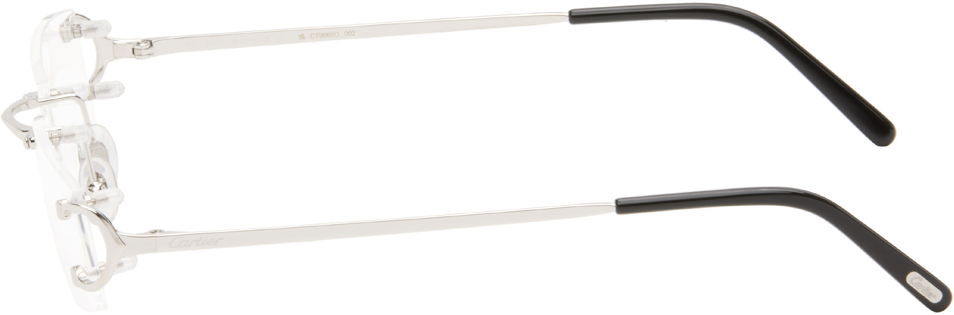 Cartier - Lunettes rectangulaires percées argentées