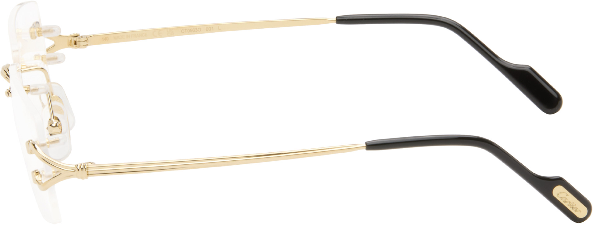 Cartier: Gold 'Signature C de Cartier' Glasses | SSENSE