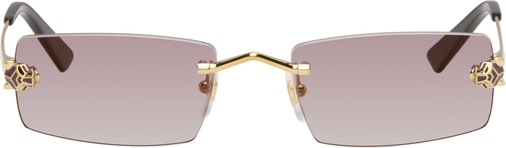 ♡Cartier ゴールドフレーム サングラス☆メンズ/レディース♡ Cartier: ゴールド 'Panthère de Cartier' スクエアサングラス
