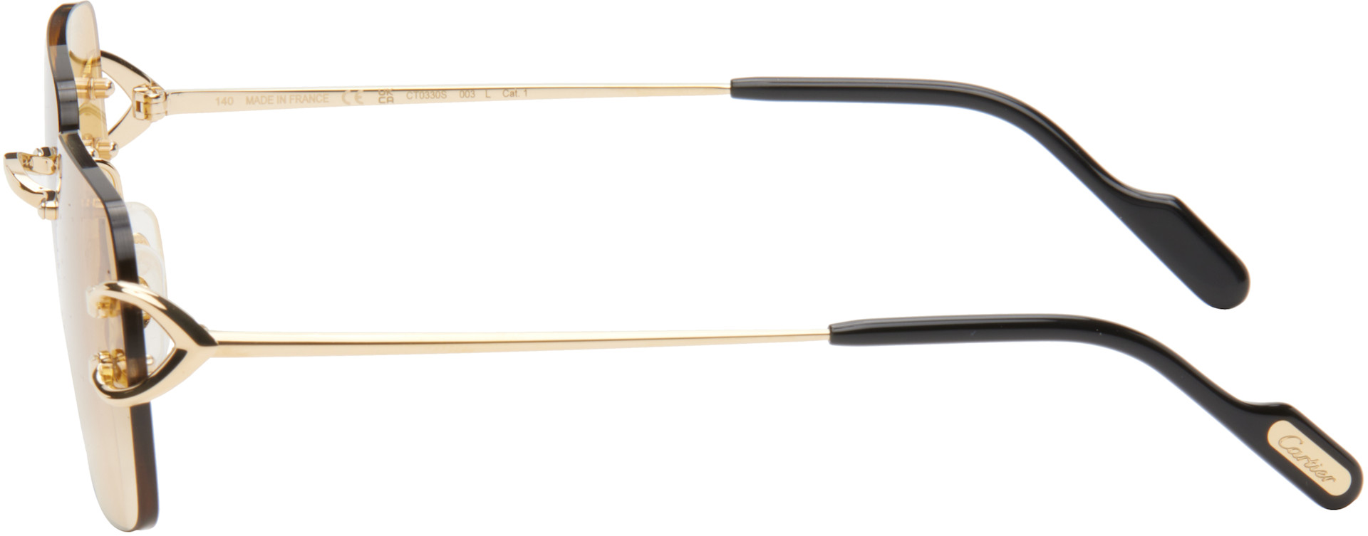 【超破格】Cartier サングラス　イエローゴールド CRESP00015 - Première de Cartier precious sunglasses - Yellow gold
