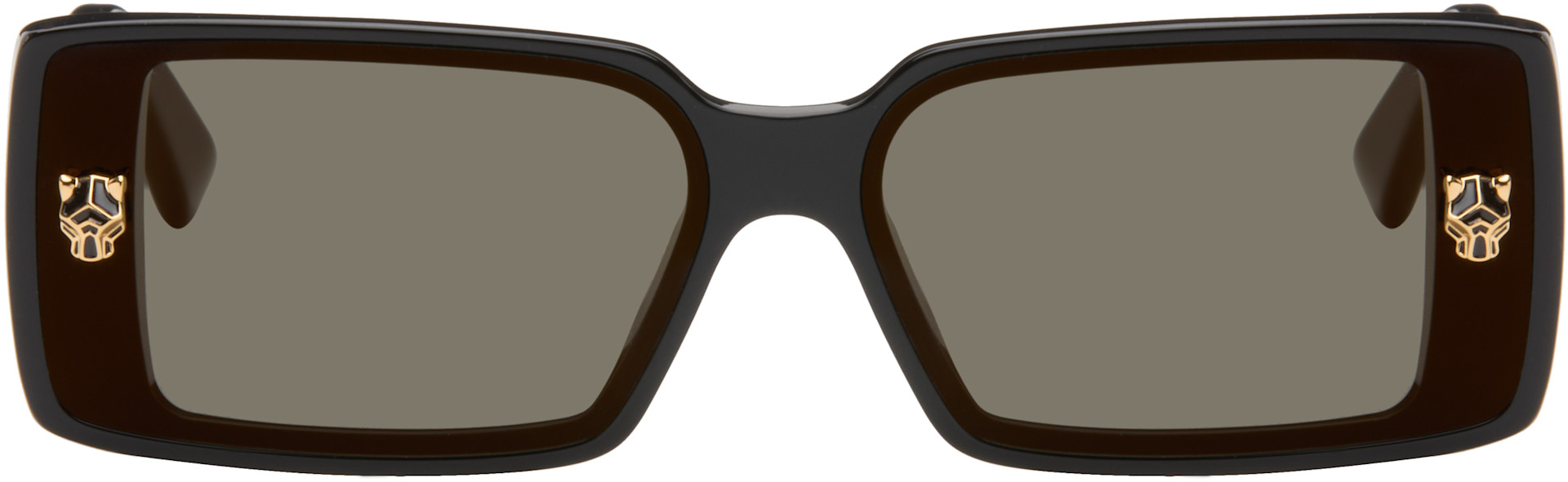 Cartier: Black 'Panthère de Cartier' Sunglasses | SSENSE