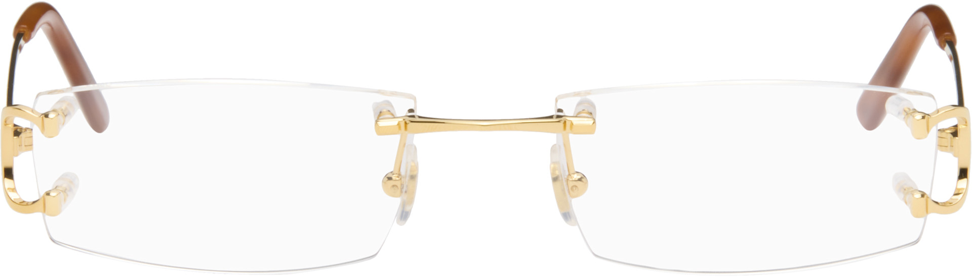 Cartier: Gold 'Signature C de Cartier' Glasses | SSENSE