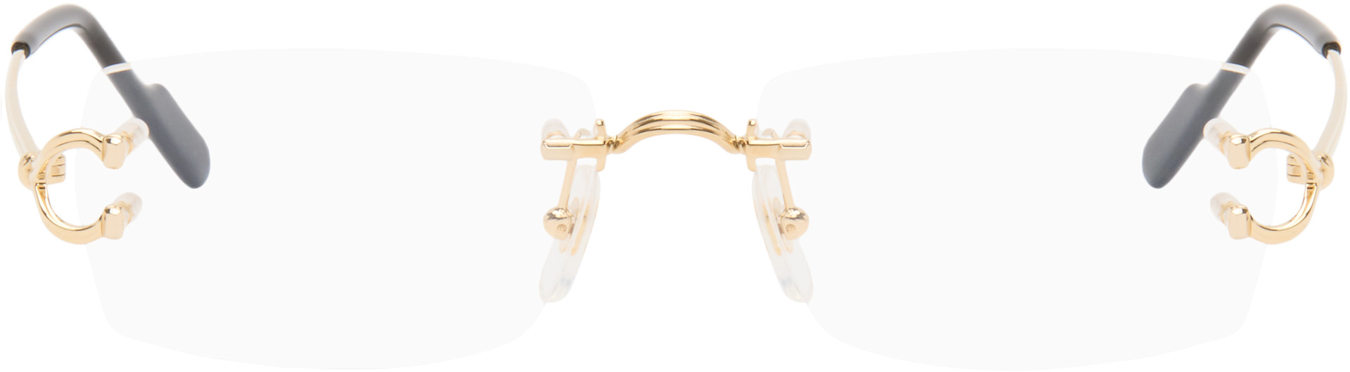 Cartier: ゴールド 'Décor C Classique de Cartier' メガネ | SSENSE 日本