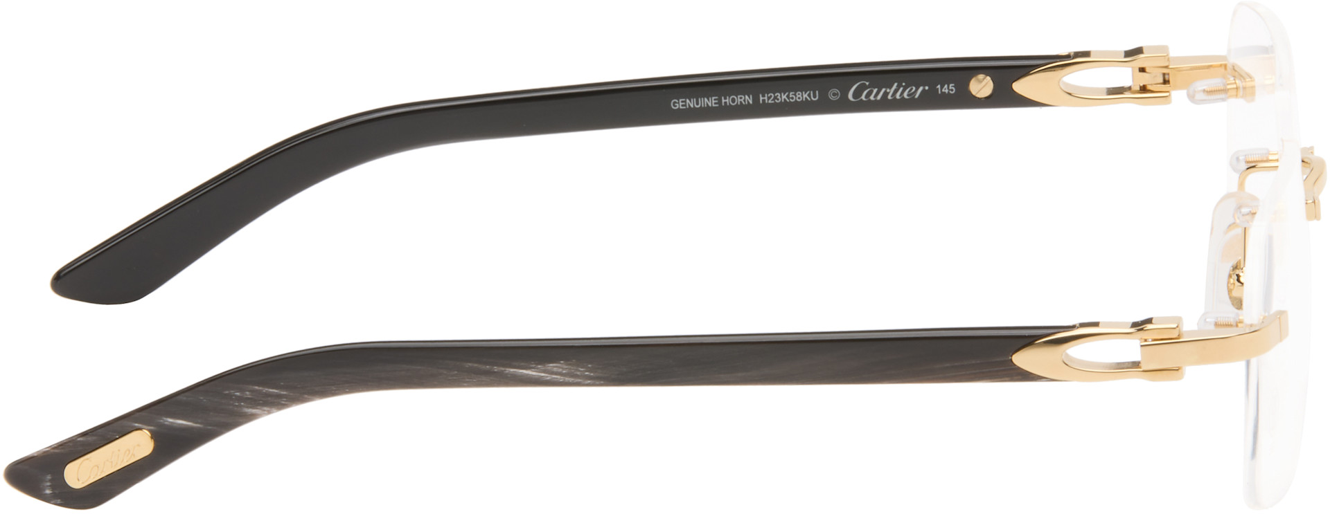 Cartier: ゴールド＆ブラック Elongated 