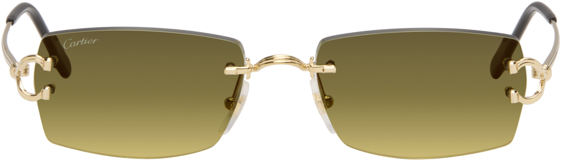 Cartier ゴールドフレーム サングラス Cartier: Gold Core Range Signature C Sunglasses | SSENSE