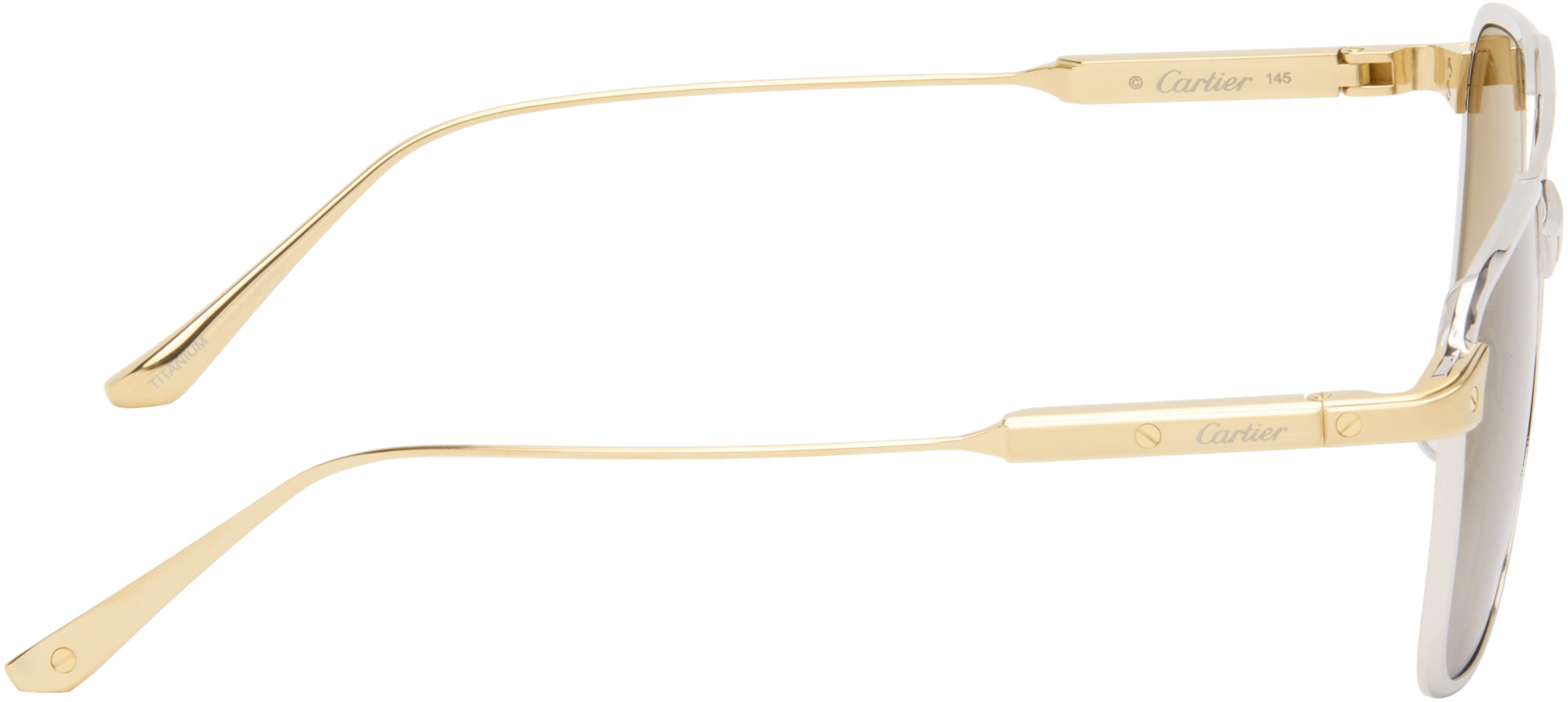 Cartier: Silver & Gold Exception Sunglasses | SSENSE