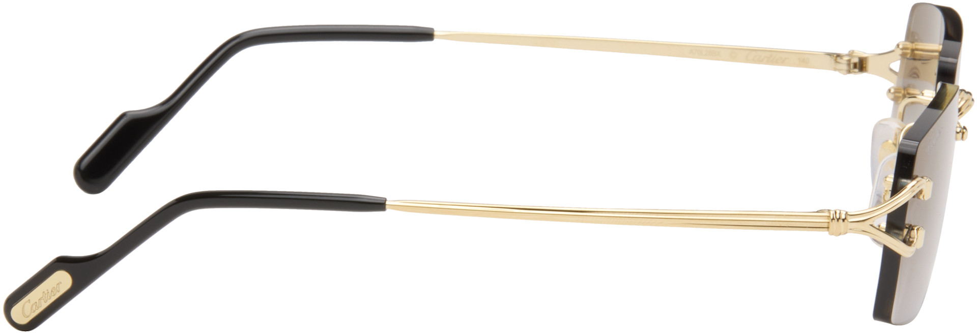 Cartier サングラス C ゴールド Cartier: Gold 'Classic C de Cartier' Sunglasses | SSENSE