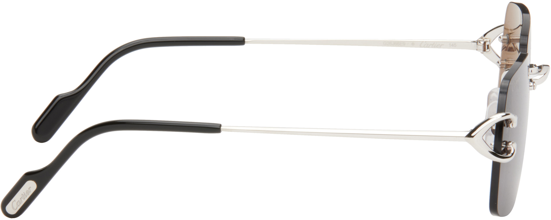 Cartier - Silver Classic C Motif Sunglasses