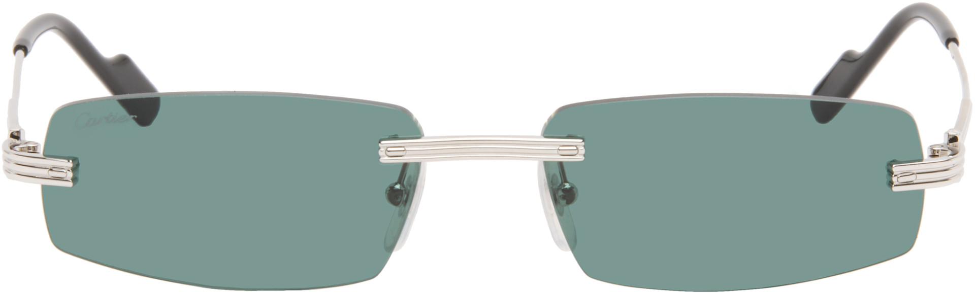 Cartierサングラス Cartier: Silver 'Première de Cartier' Sunglasses | SSENSE