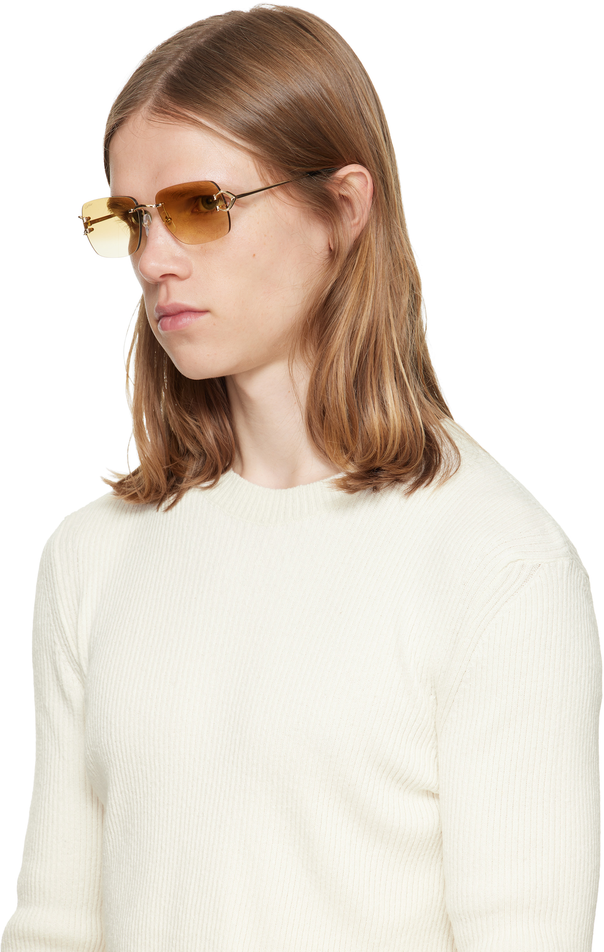 Cartier: Gold Classic C Motif Sunglasses | SSENSE