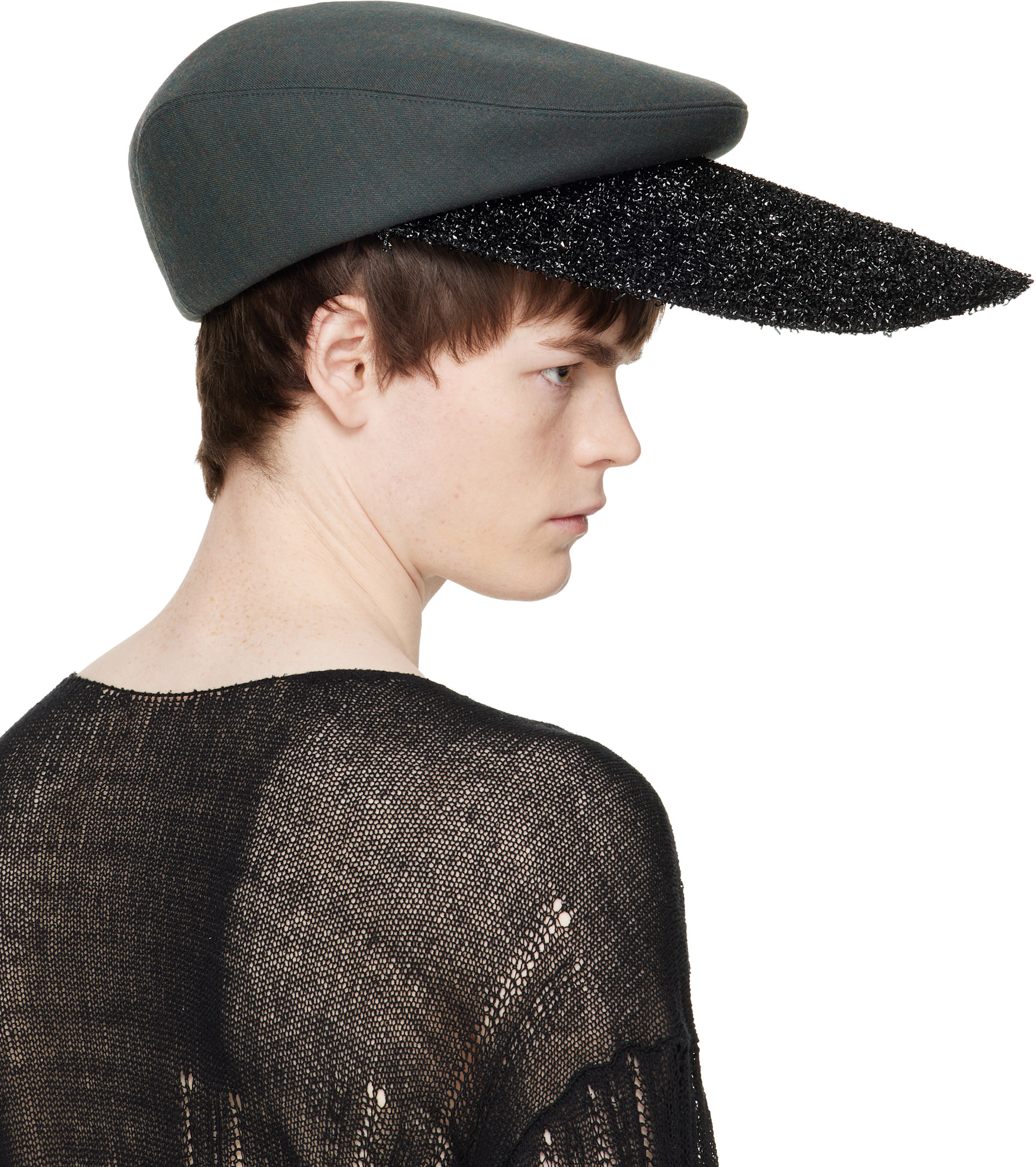 帽子 comme des garcons homme plus 25aw hizume Comme des Garçons Homme Plus: Black Hizume Edition Twill Cap | SSENSE