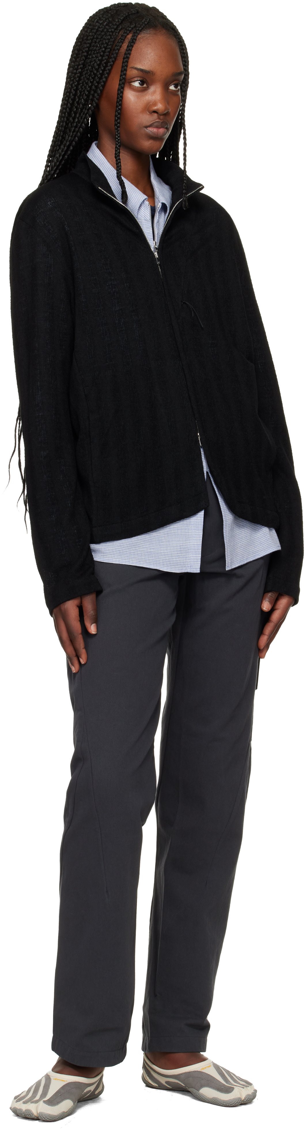 POST ARCHIVE FACTION (PAF): Black Zip Track Jacket | SSENSE Argentina