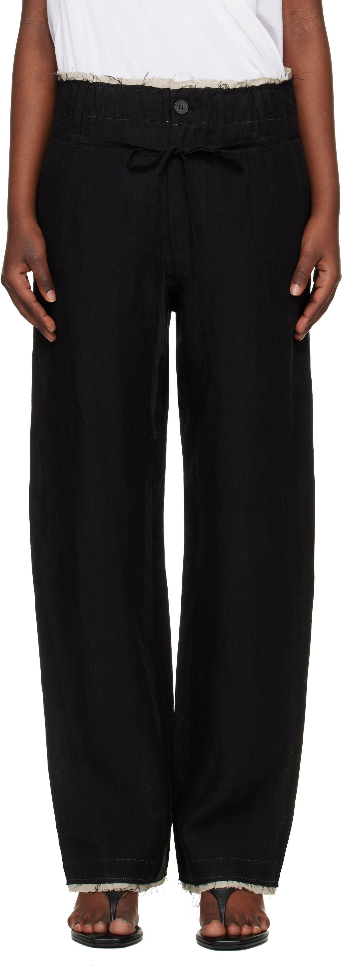 POST ARCHIVE FACTION (PAF): Black Drifter Single Trousers | SSENSE