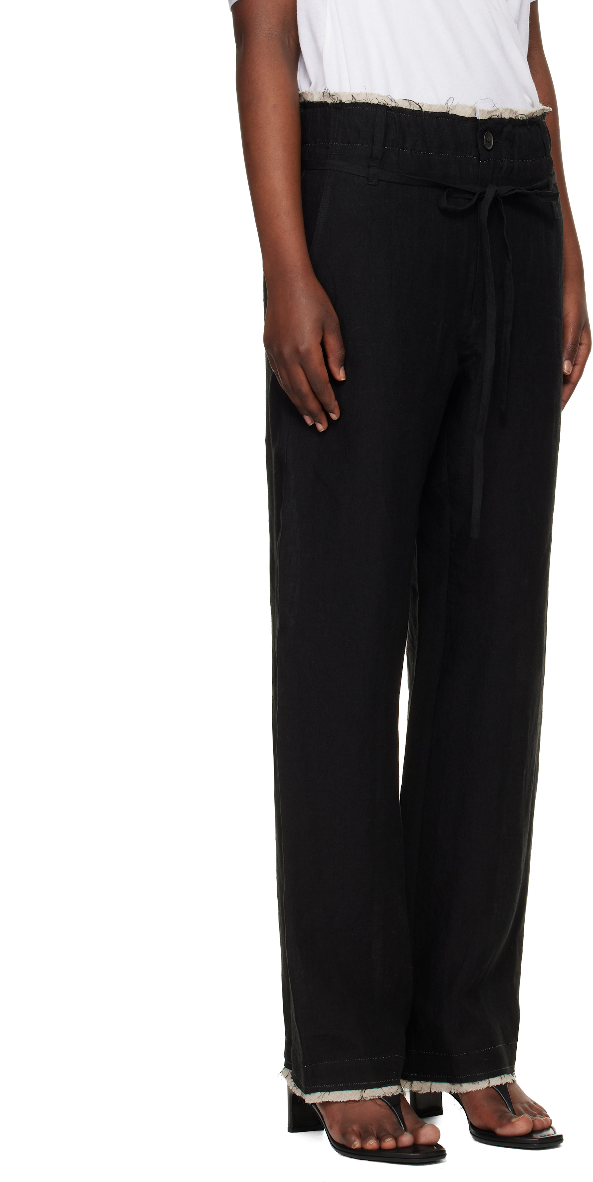 POST ARCHIVE FACTION (PAF): Black Drifter Single Trousers | SSENSE
