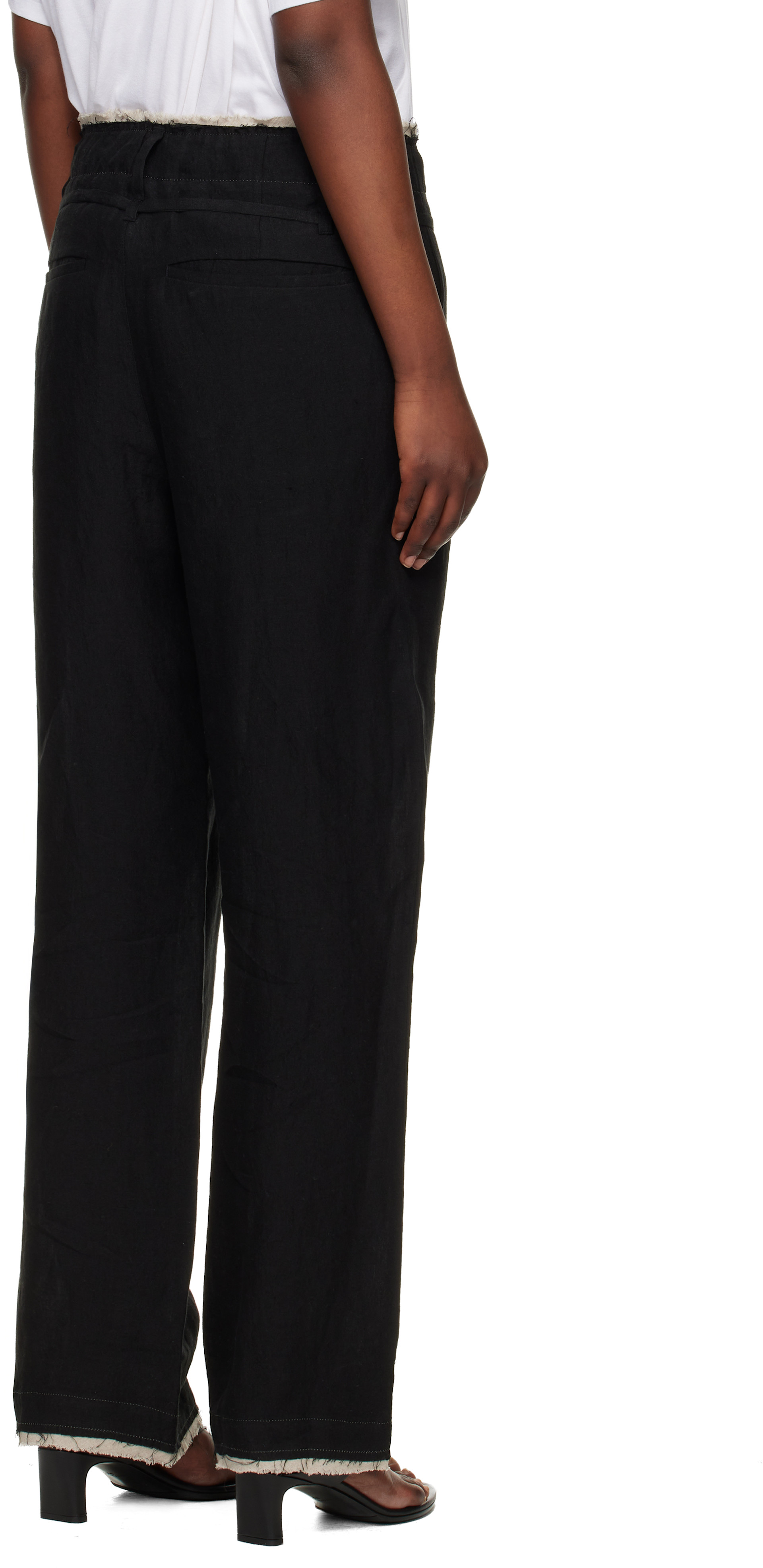 POST ARCHIVE FACTION (PAF): Black Drifter Single Trousers | SSENSE