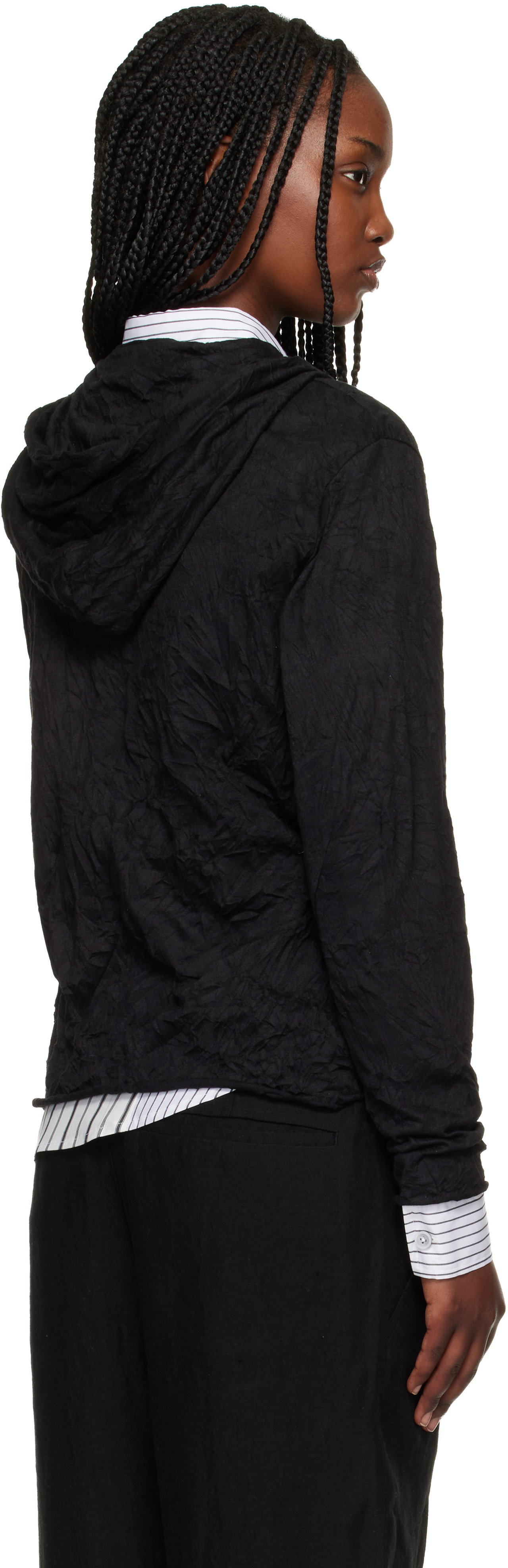 POST ARCHIVE FACTION (PAF) - Pull à capuche noir à glissière