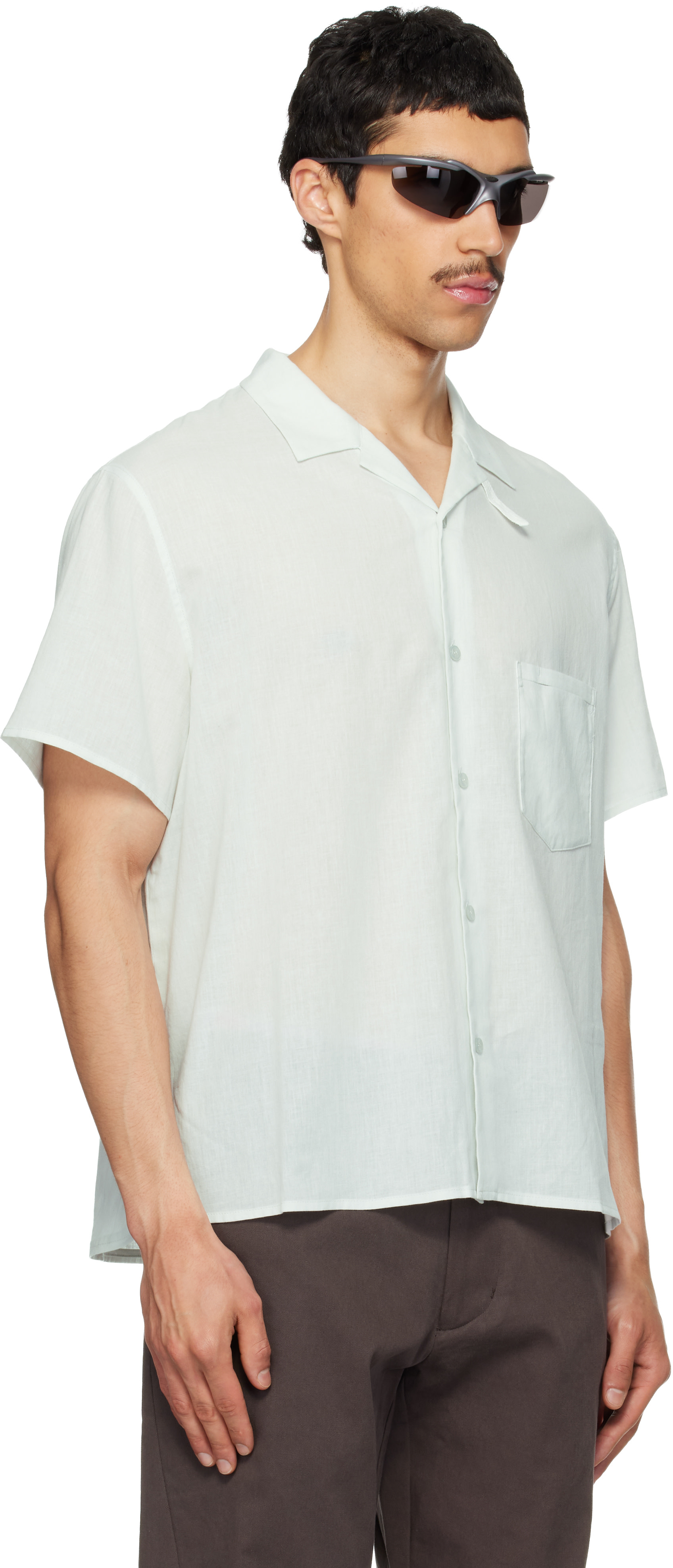 POST ARCHIVE FACTION (PAF): Blue Vacation Archive Shirt | SSENSE