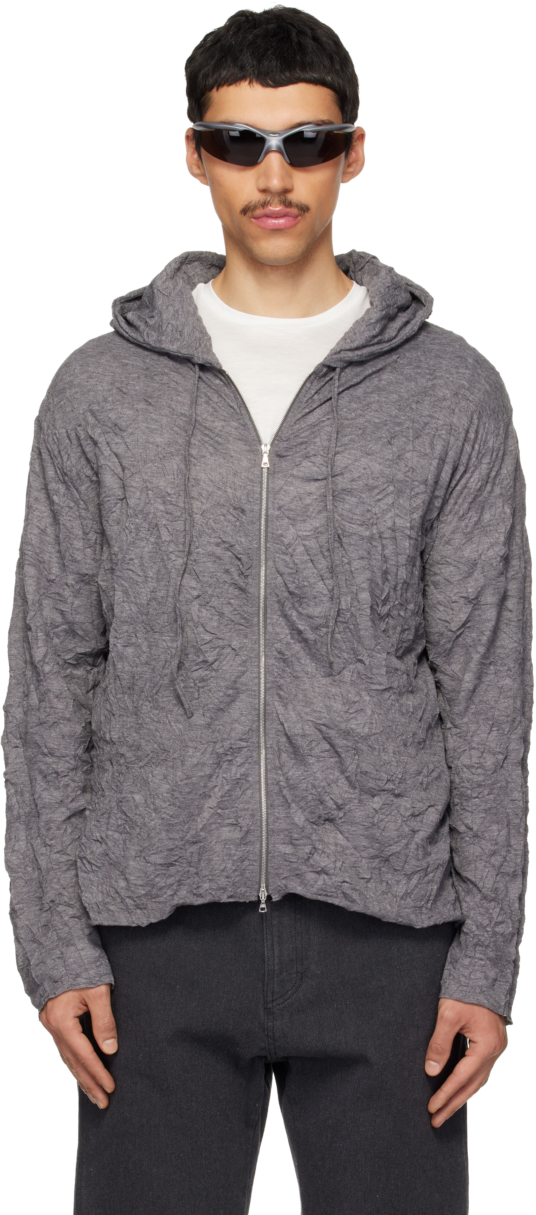 POST ARCHIVE FACTION (PAF) - Pull à capuche gris à glissière