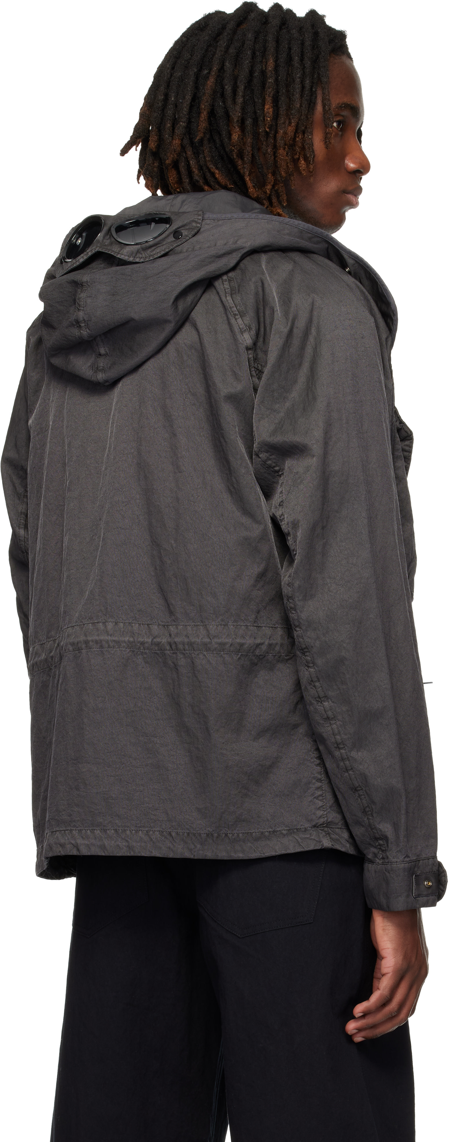 C.P. Company: Gray Panama-R Mixed Goggle Jacket | SSENSE