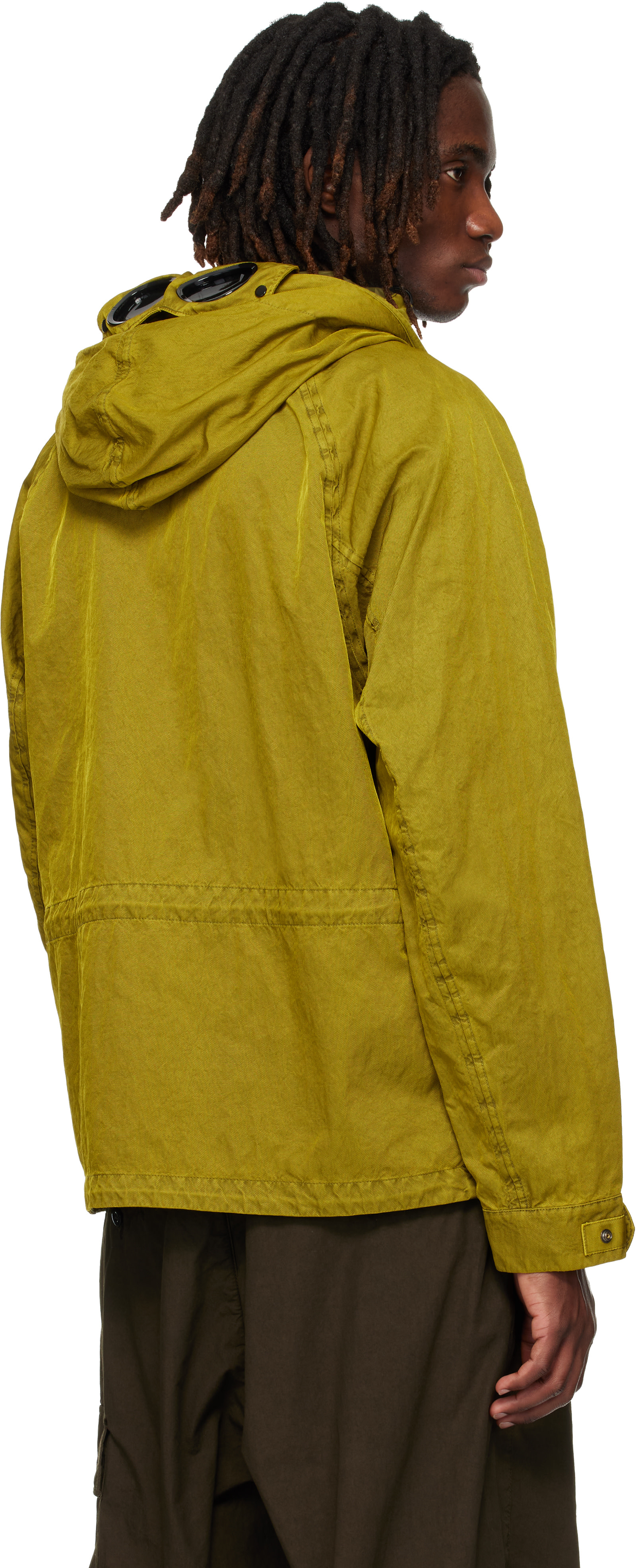 C.P. Company: Khaki Panama-R Mixed Goggle Jacket | SSENSE
