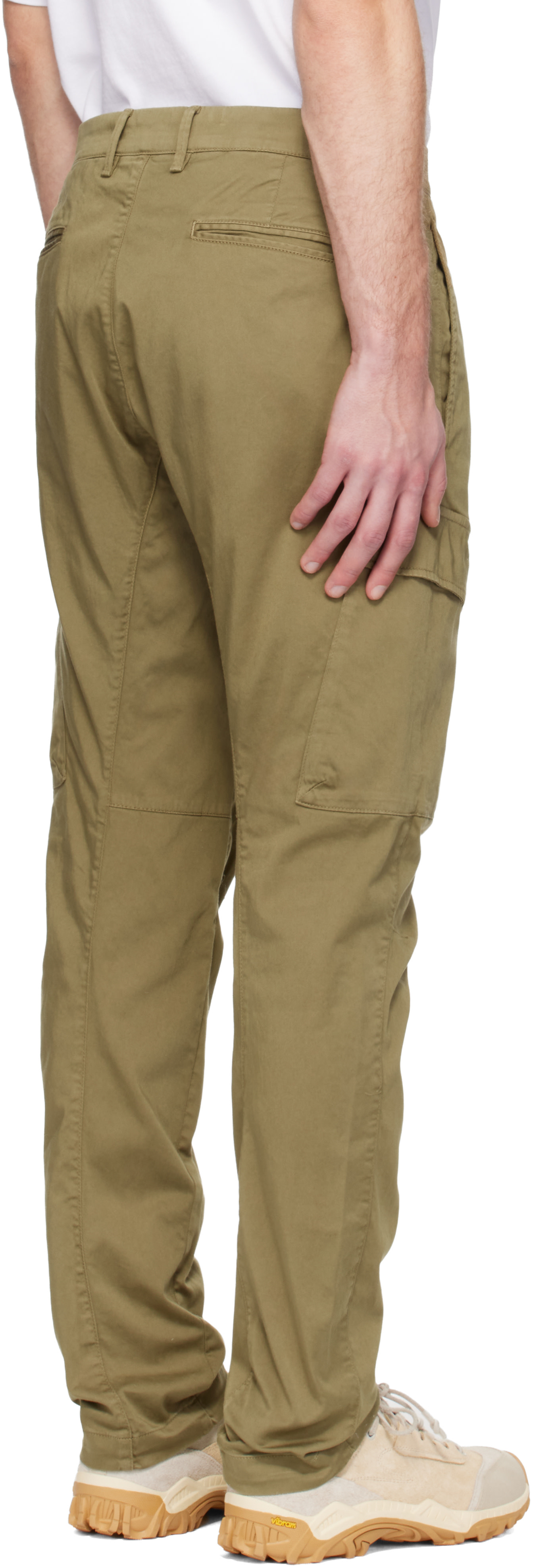 C.P. Company: Beige Stretch Sateen Ergonomic Lens Cargo Pants | SSENSE