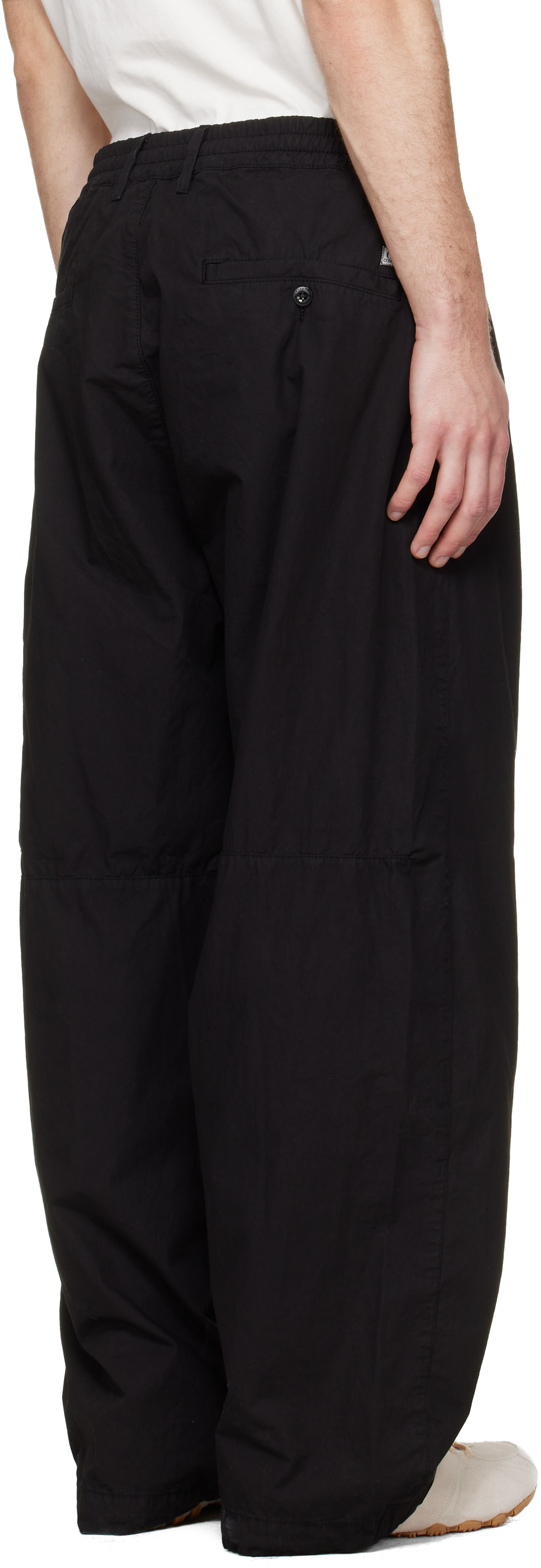 C.P. Company: Black Micro-Reps Boxy Leg Pocket Lens Pants | SSENSE