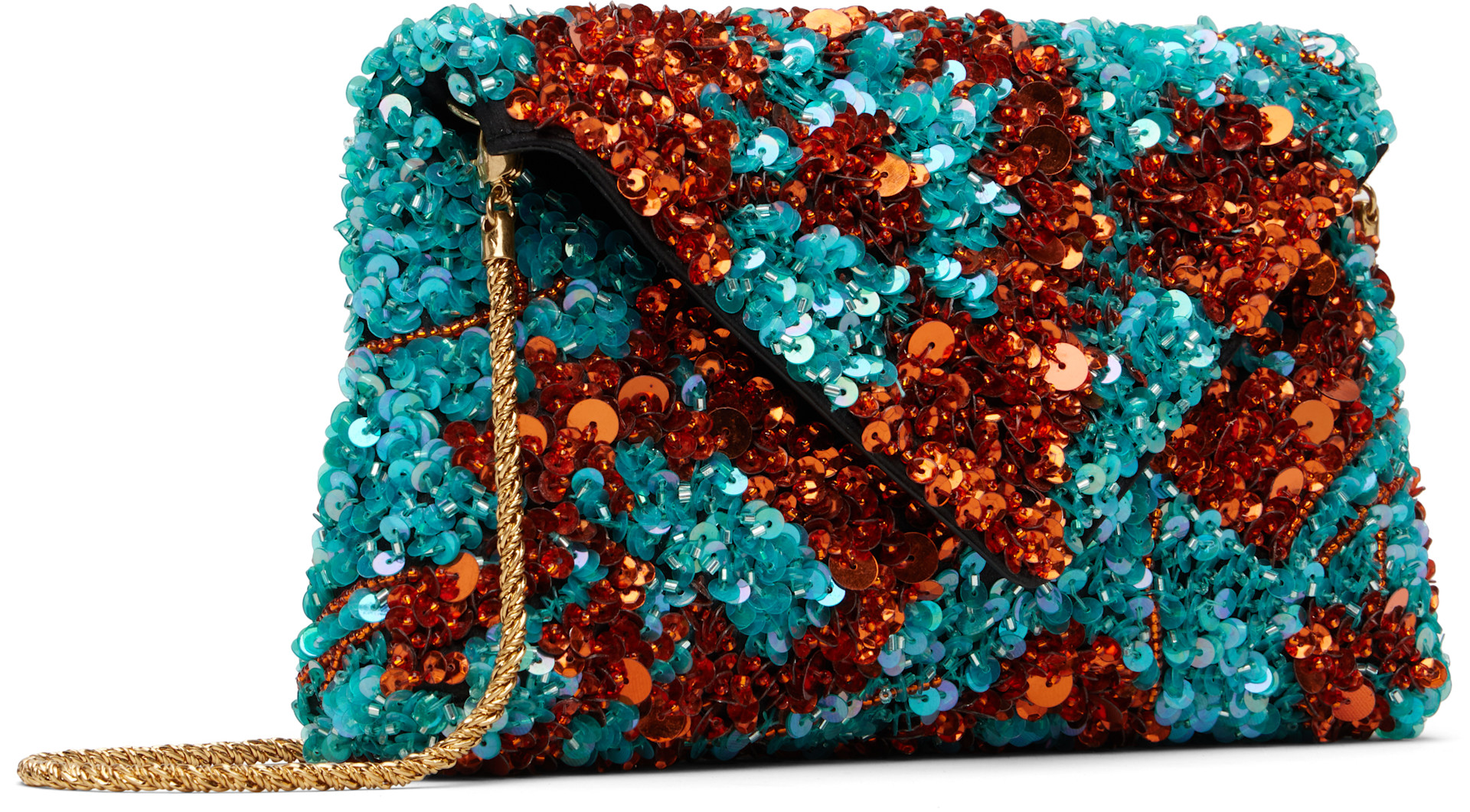 Dries Van Noten: Blue & Orange Silk Clutch | SSENSE
