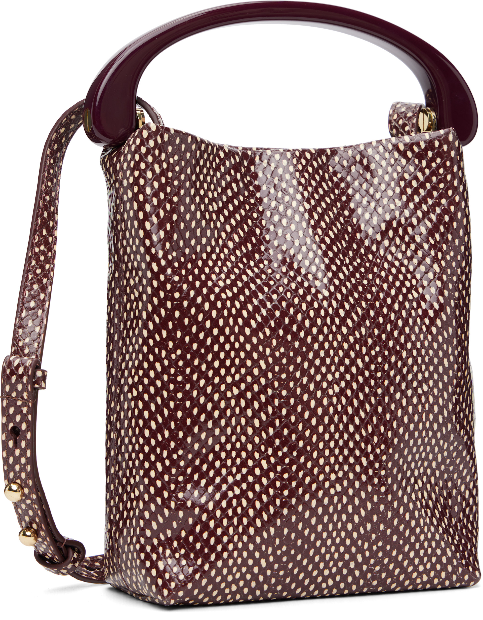 Dries Van Noten: Burgundy Micro Leather Bag | SSENSE