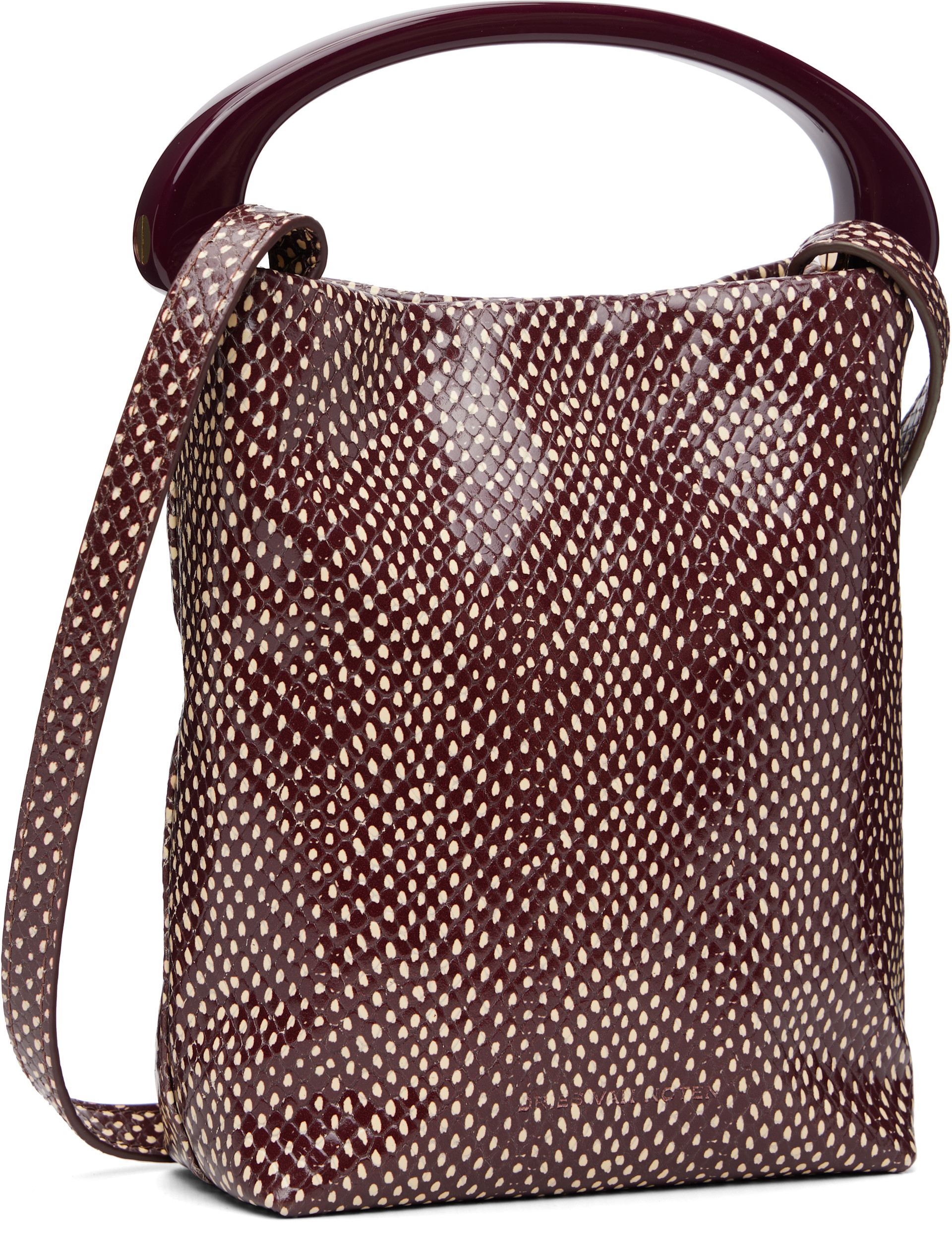 Dries Van Noten: Burgundy Micro Leather Bag | SSENSE
