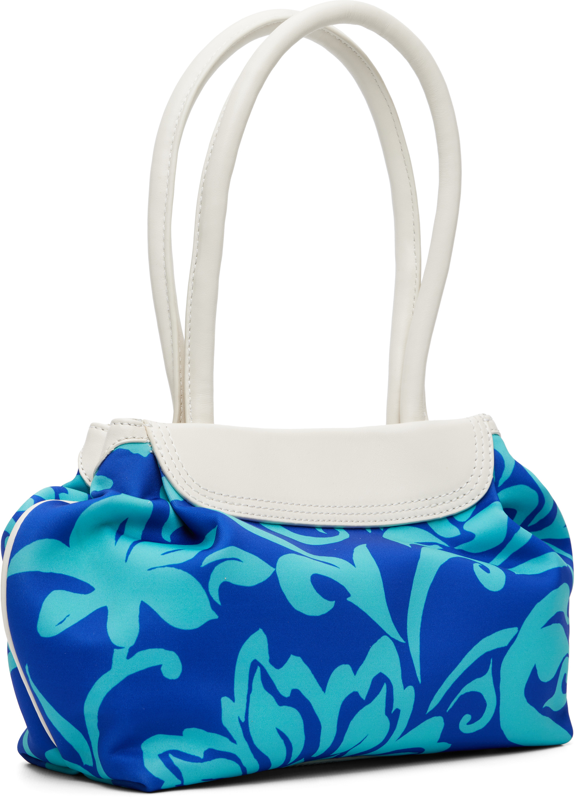 Dries Van Noten: Blue & Off-White Scuba Small Bag | SSENSE