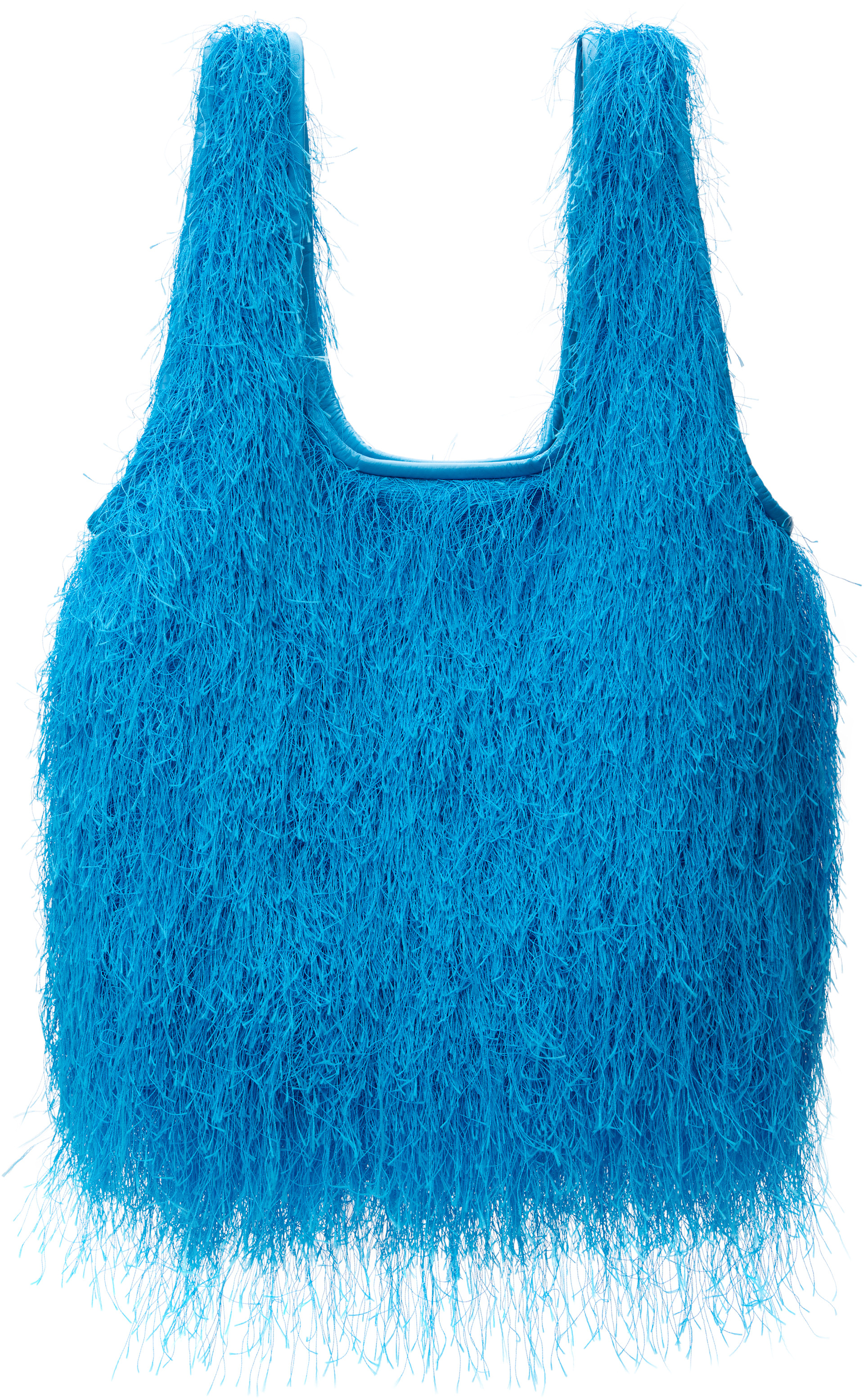 Dries Van Noten - Cabas bleu à franges