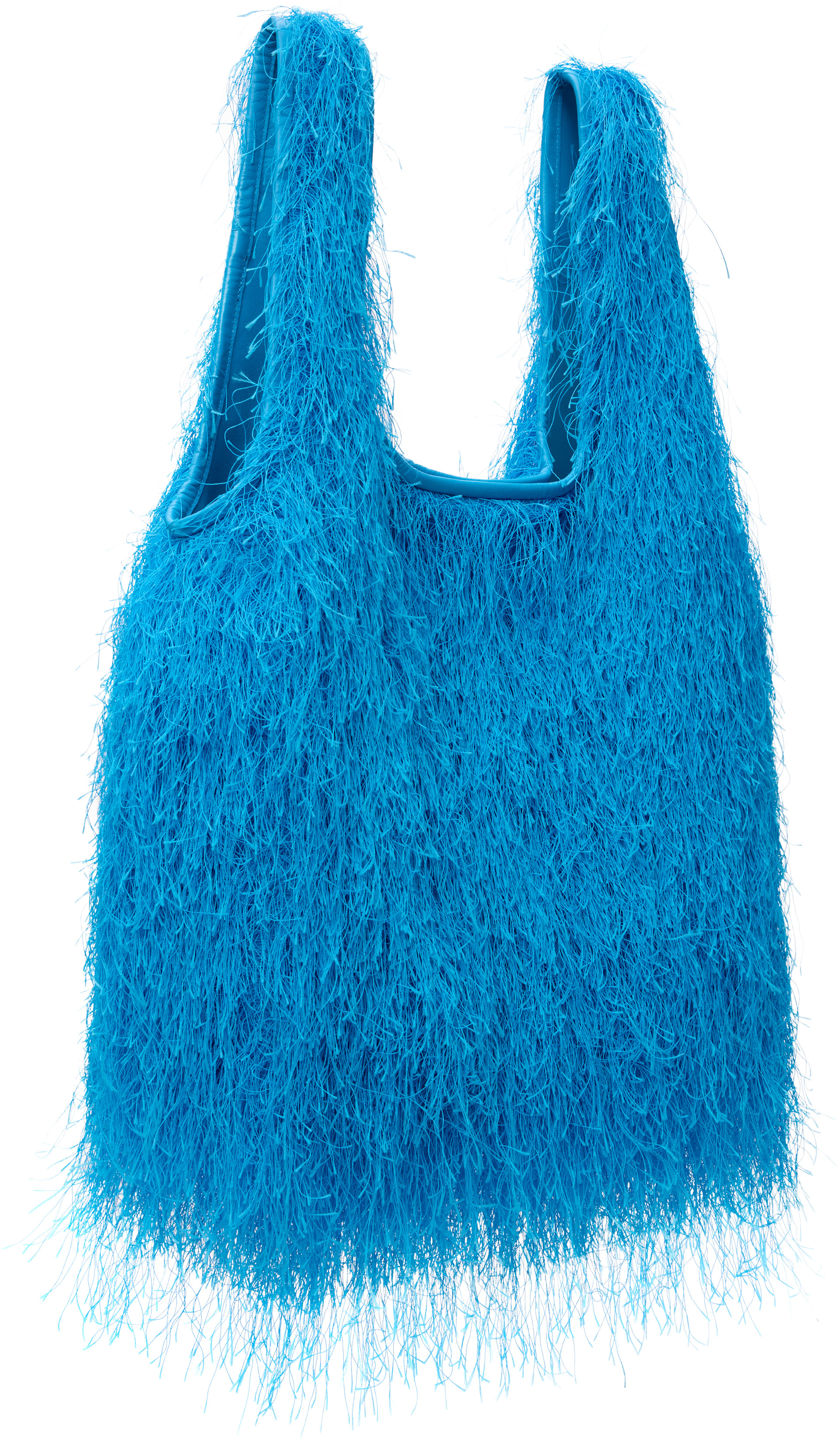 Dries Van Noten - Cabas bleu à franges