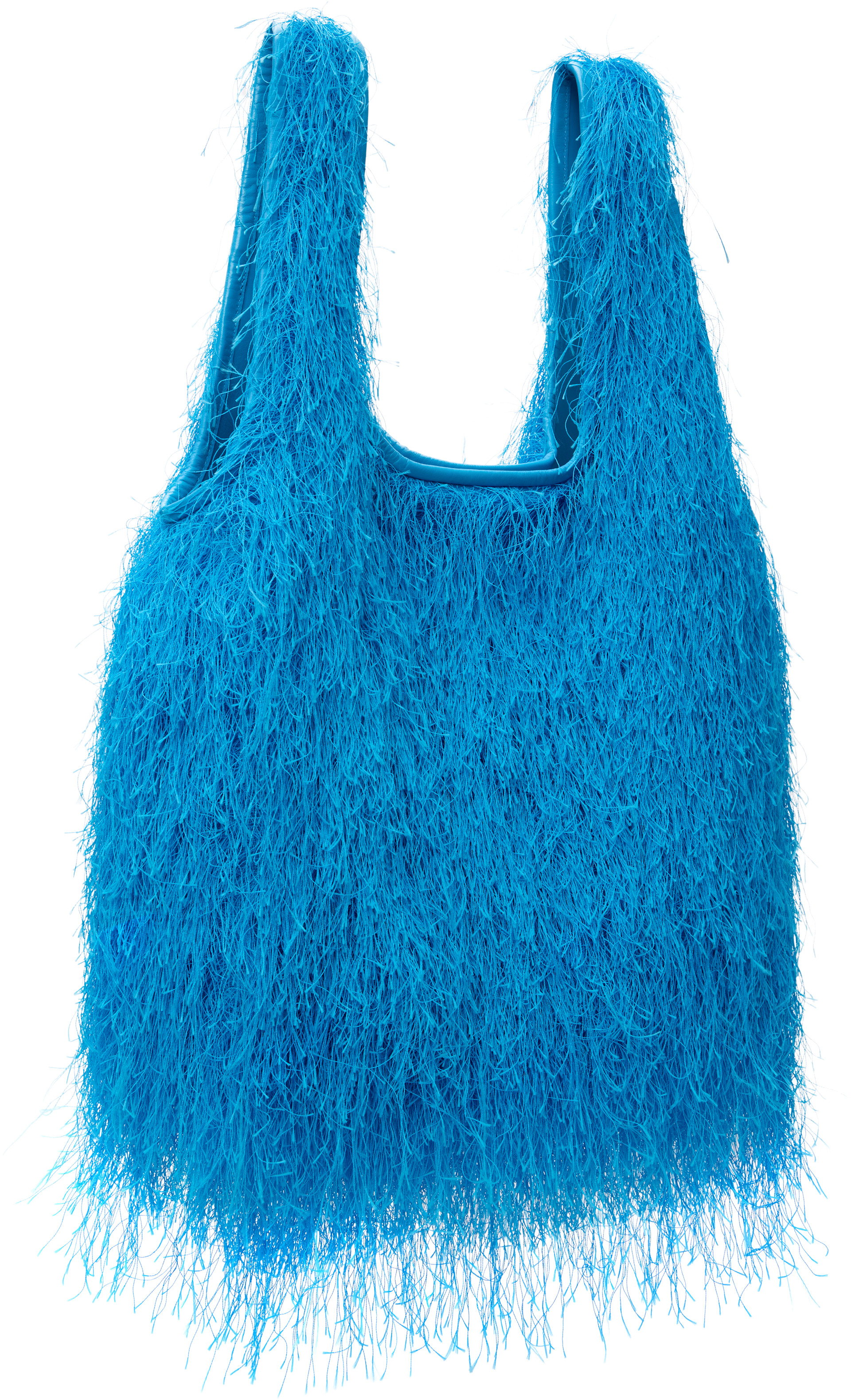 Dries Van Noten - Cabas bleu à franges