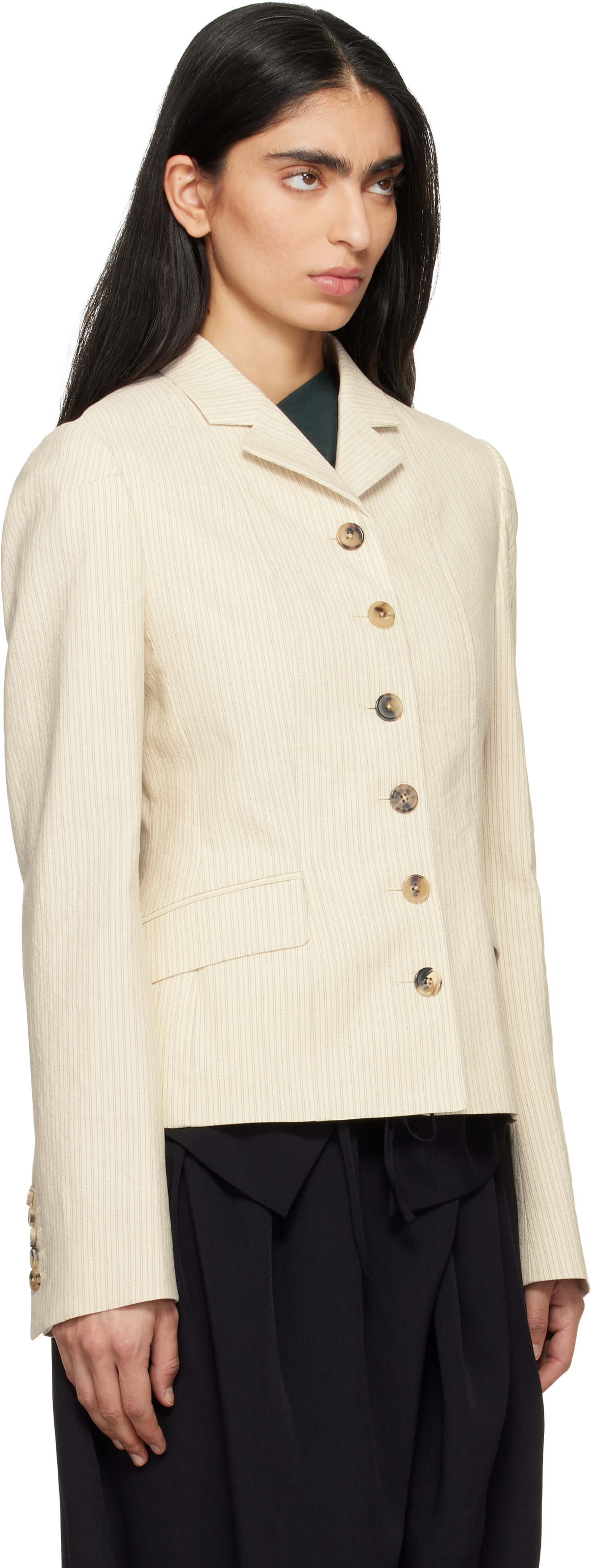 Dries Van Noten - Veston ajusté blanc cassé