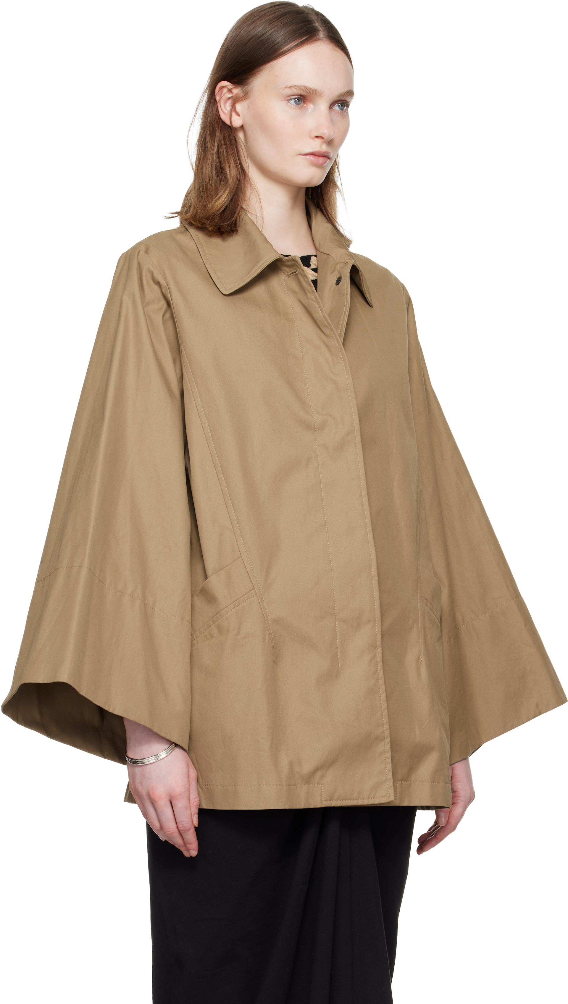 Dries Van Noten - Manteau beige à manches amples
