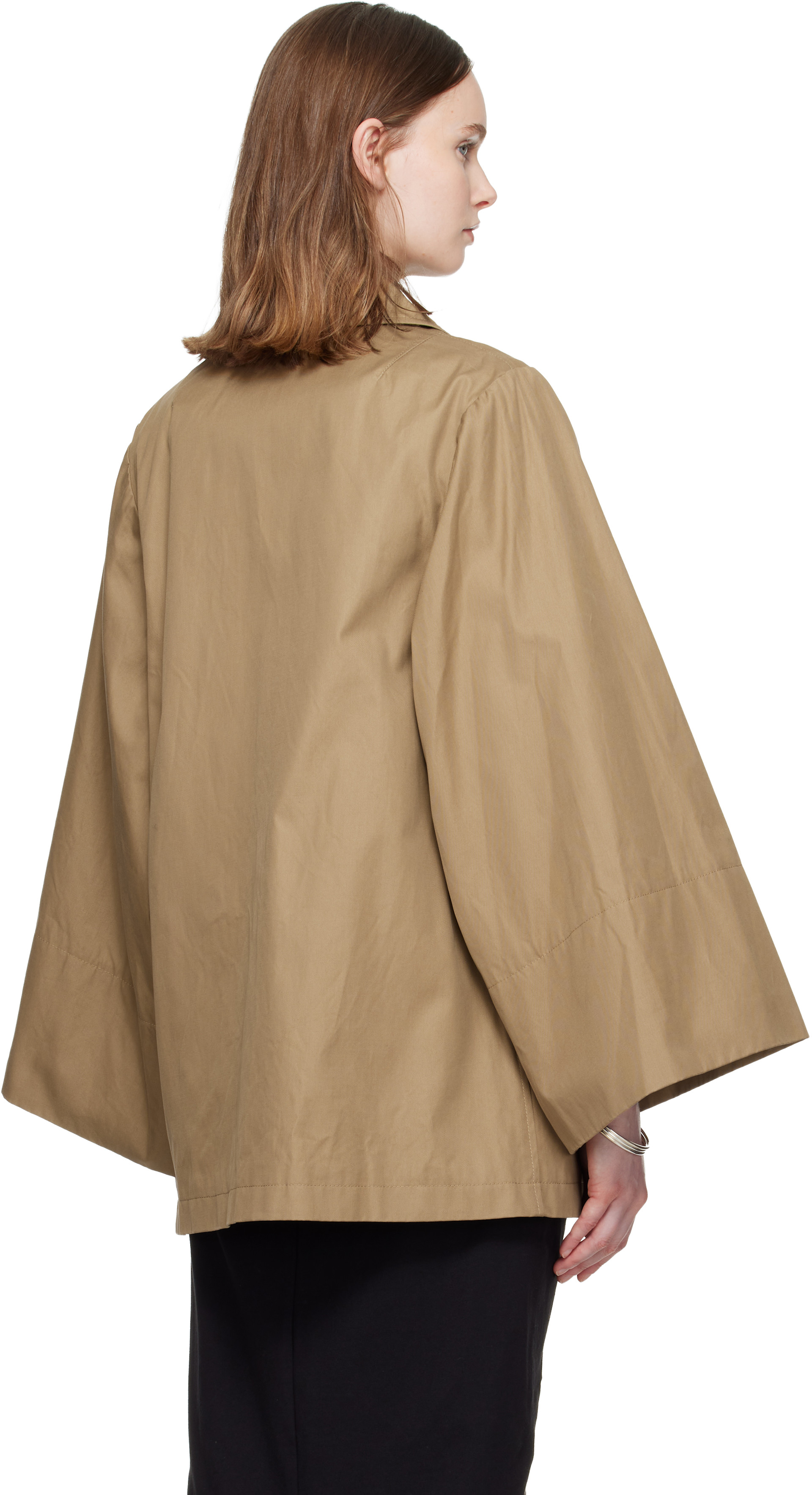 Dries Van Noten - Manteau beige à manches amples