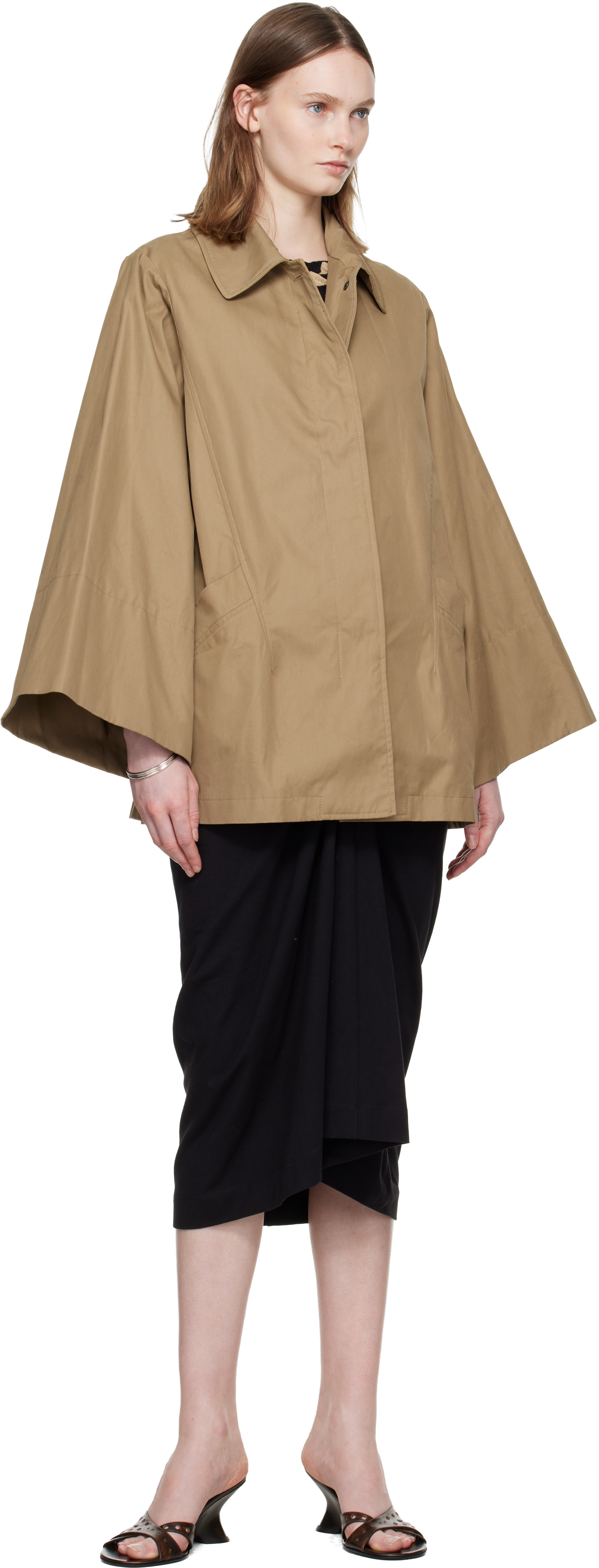 Dries Van Noten - Manteau beige à manches amples