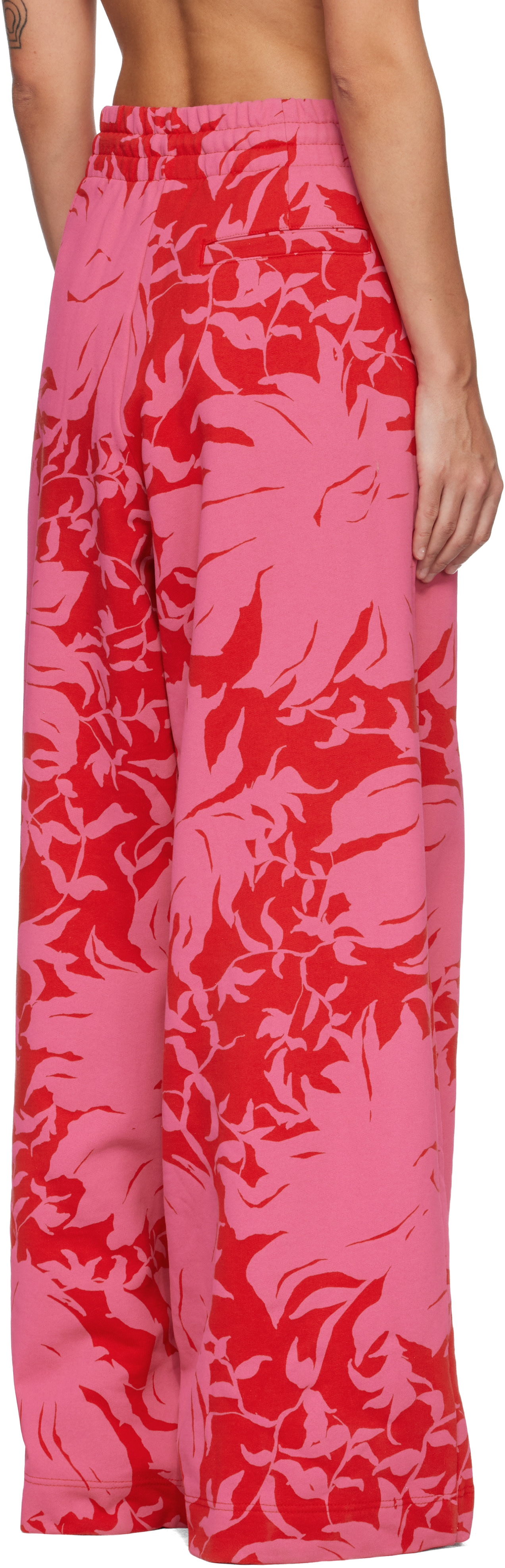 Dries Van Noten: Red & Pink Loose Sweatpants | SSENSE